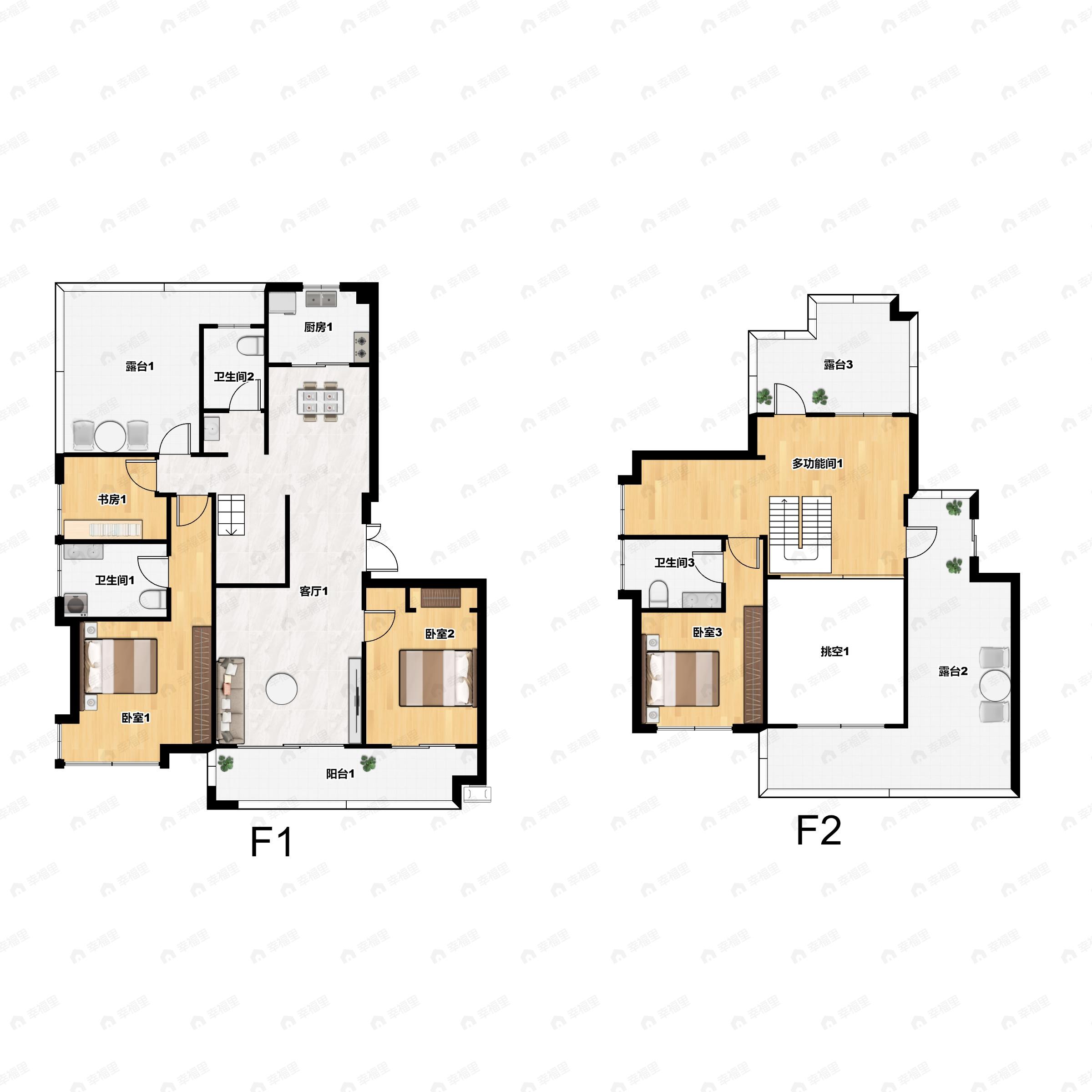 4室2厅3卫建面203平南户型图