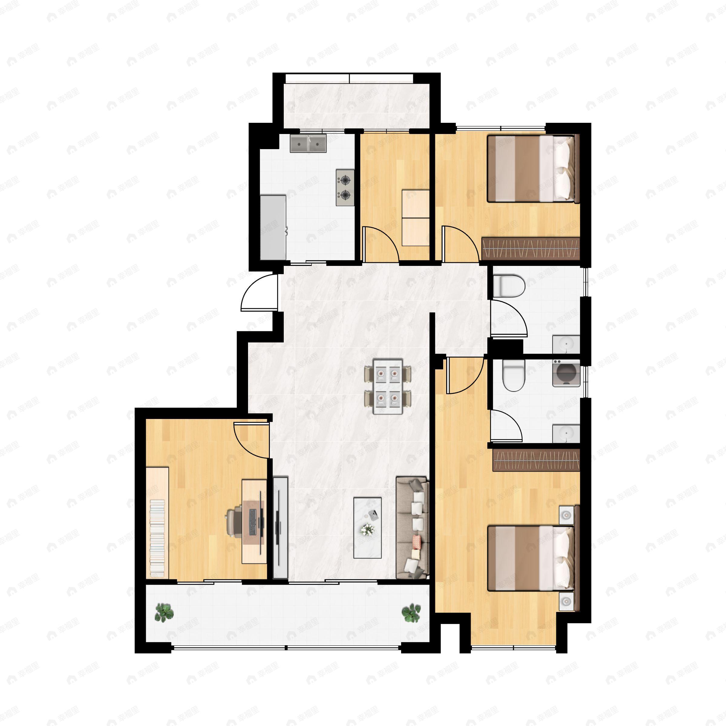 4室2厅2卫建面120平户型图
