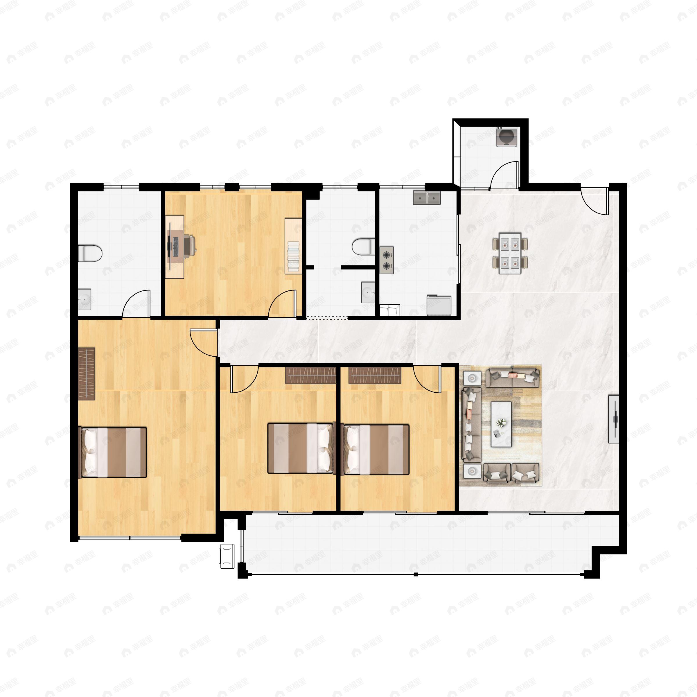 4室2厅2卫建面150平户型图