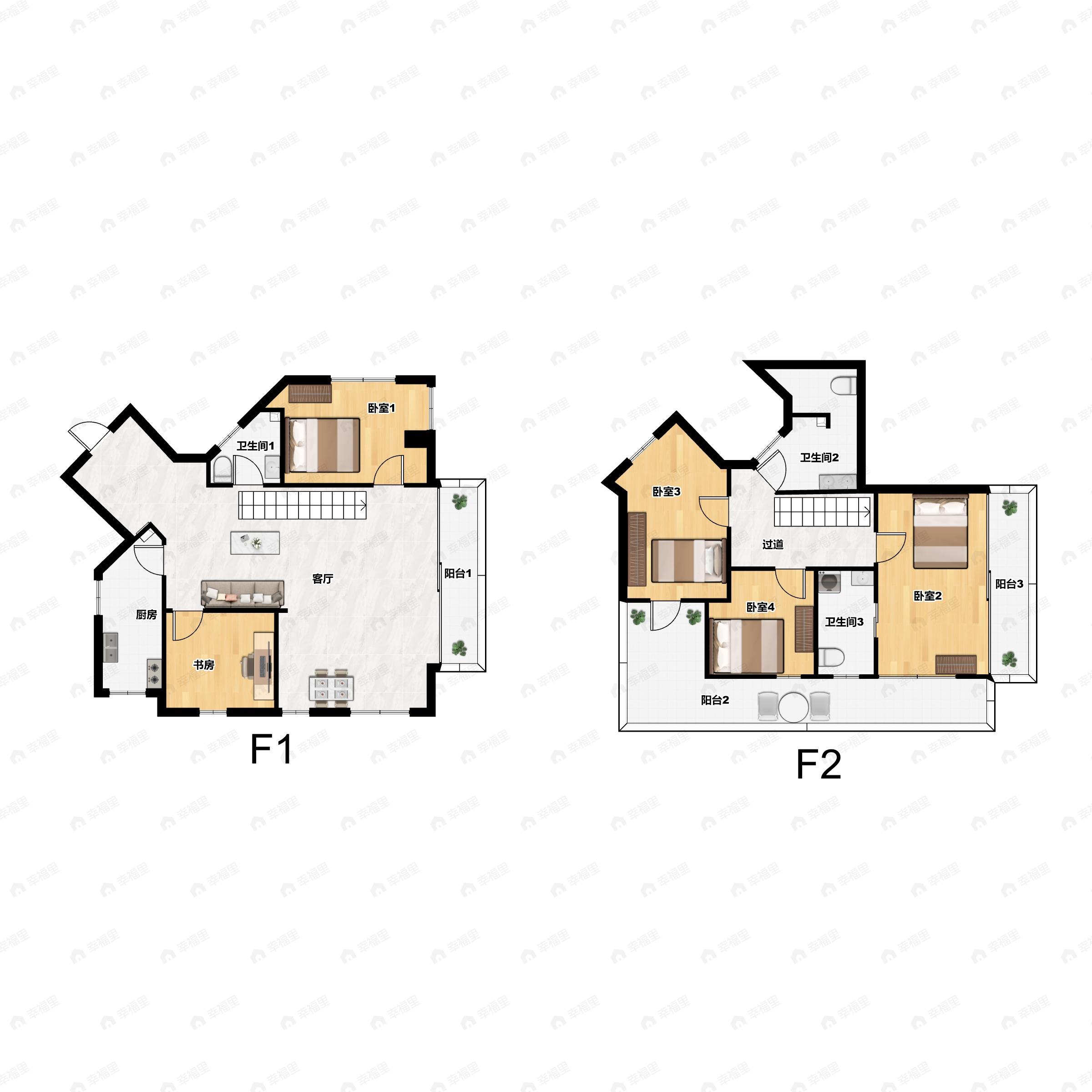 5室2厅3卫建面197平南户型图
