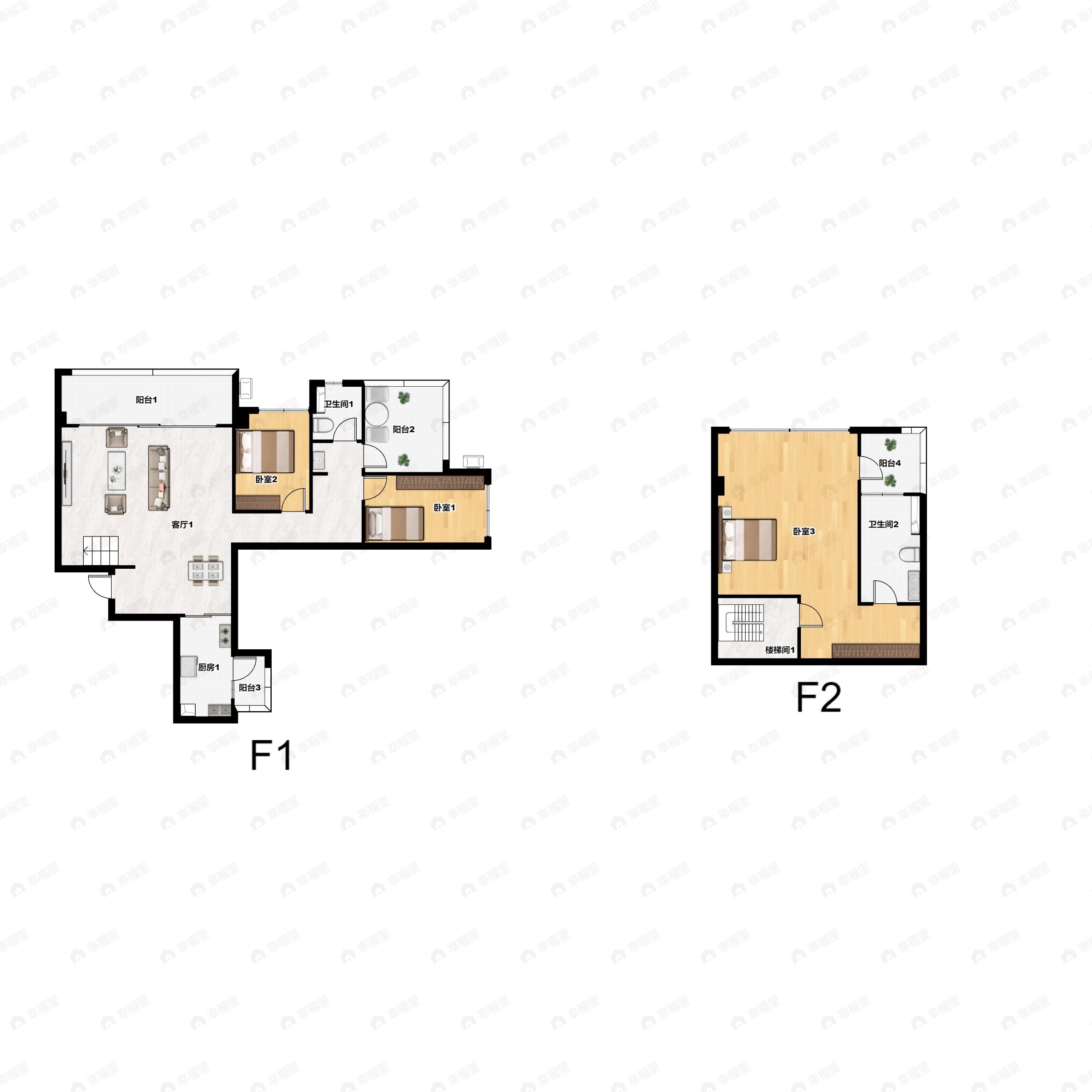 3室3厅2卫建面121平户型图