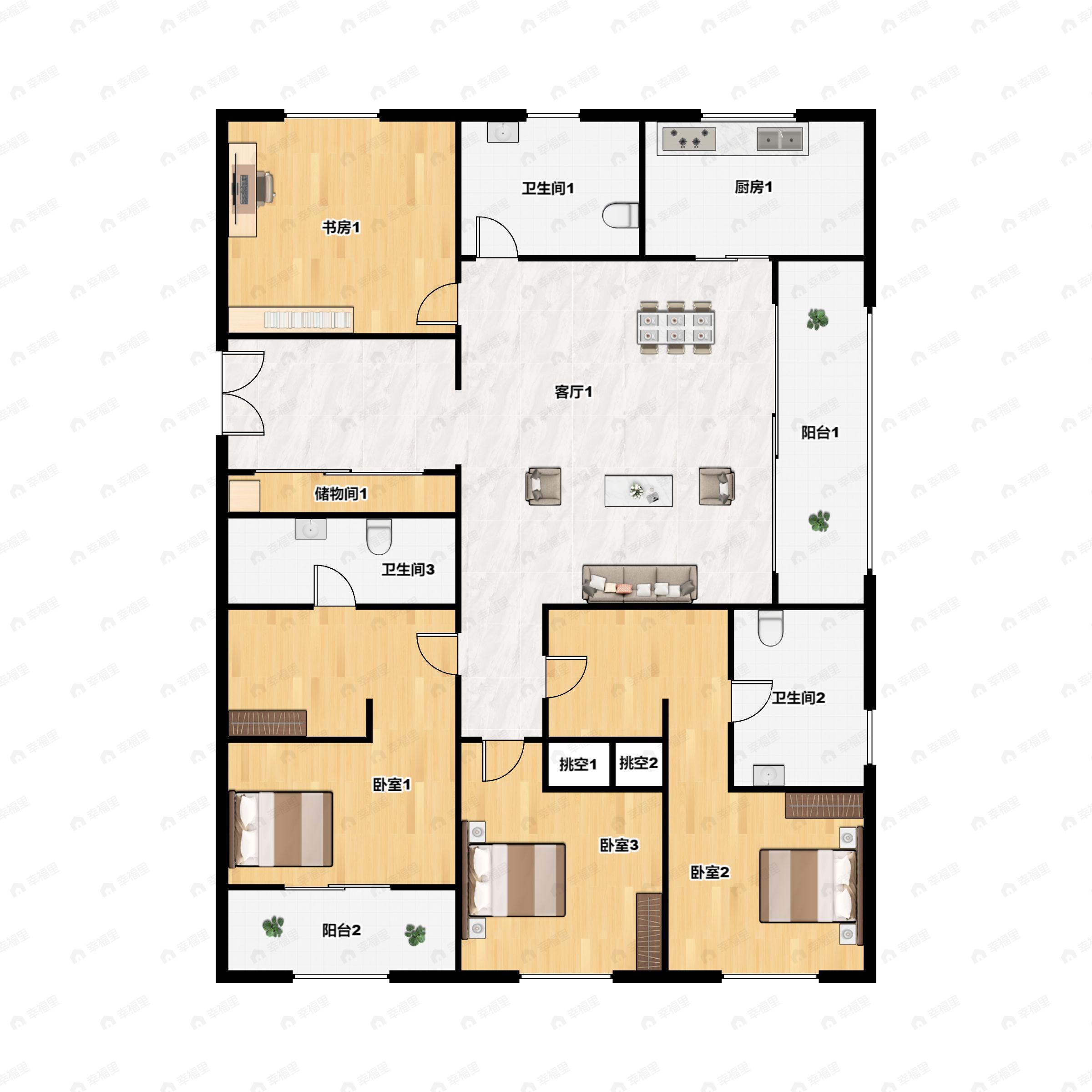 蠡湖金茂府4室2厅3卫户型图