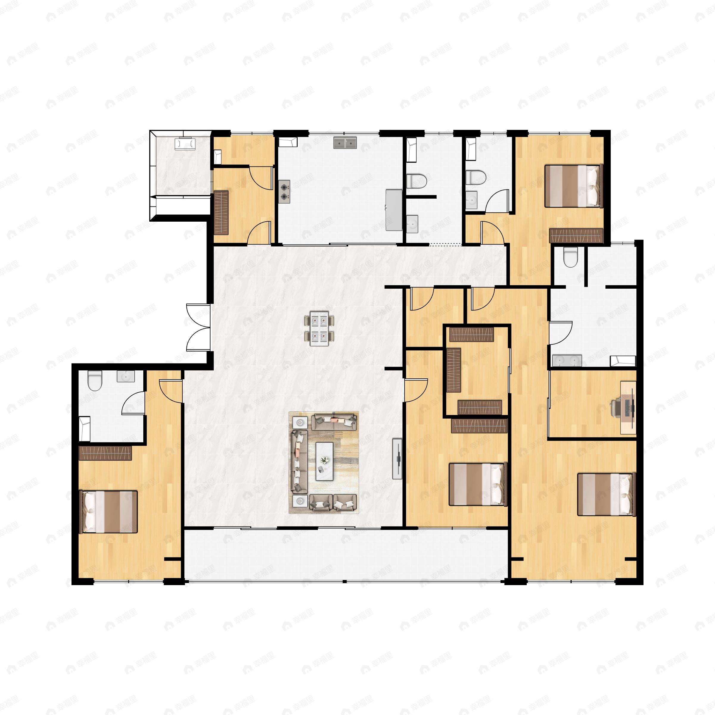 5室2厅5卫建面265平户型图
