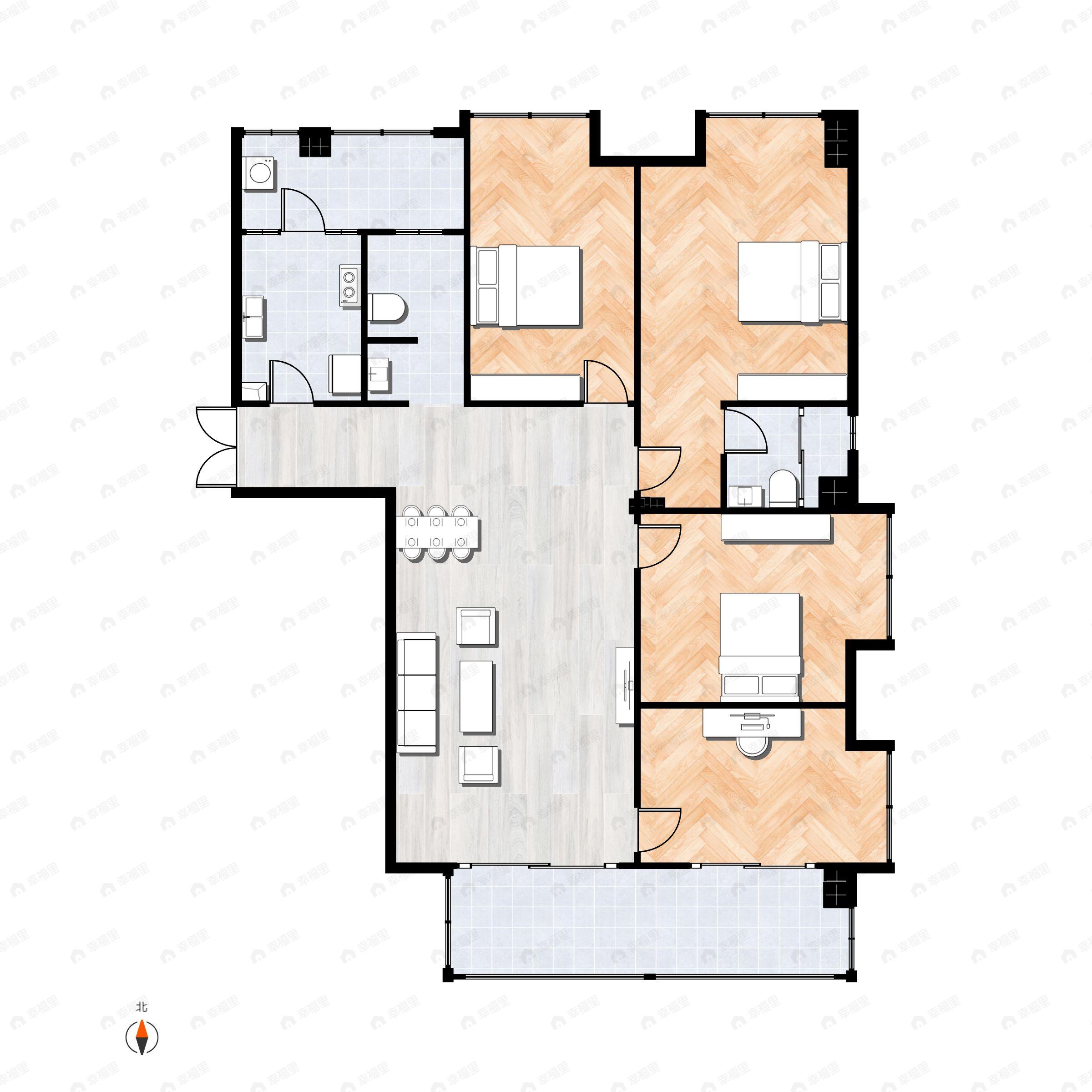 4室2厅2卫建面140平户型图