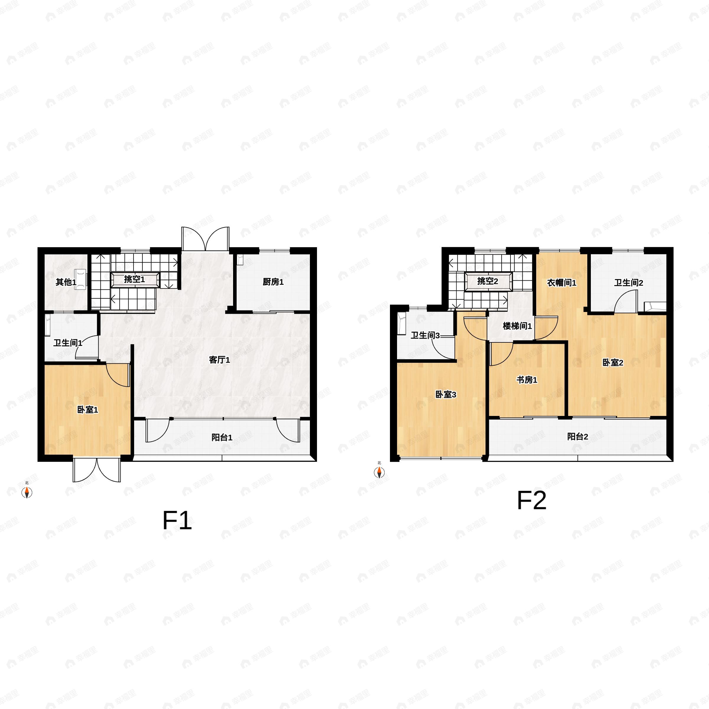 4室2厅3卫建面156平户型图