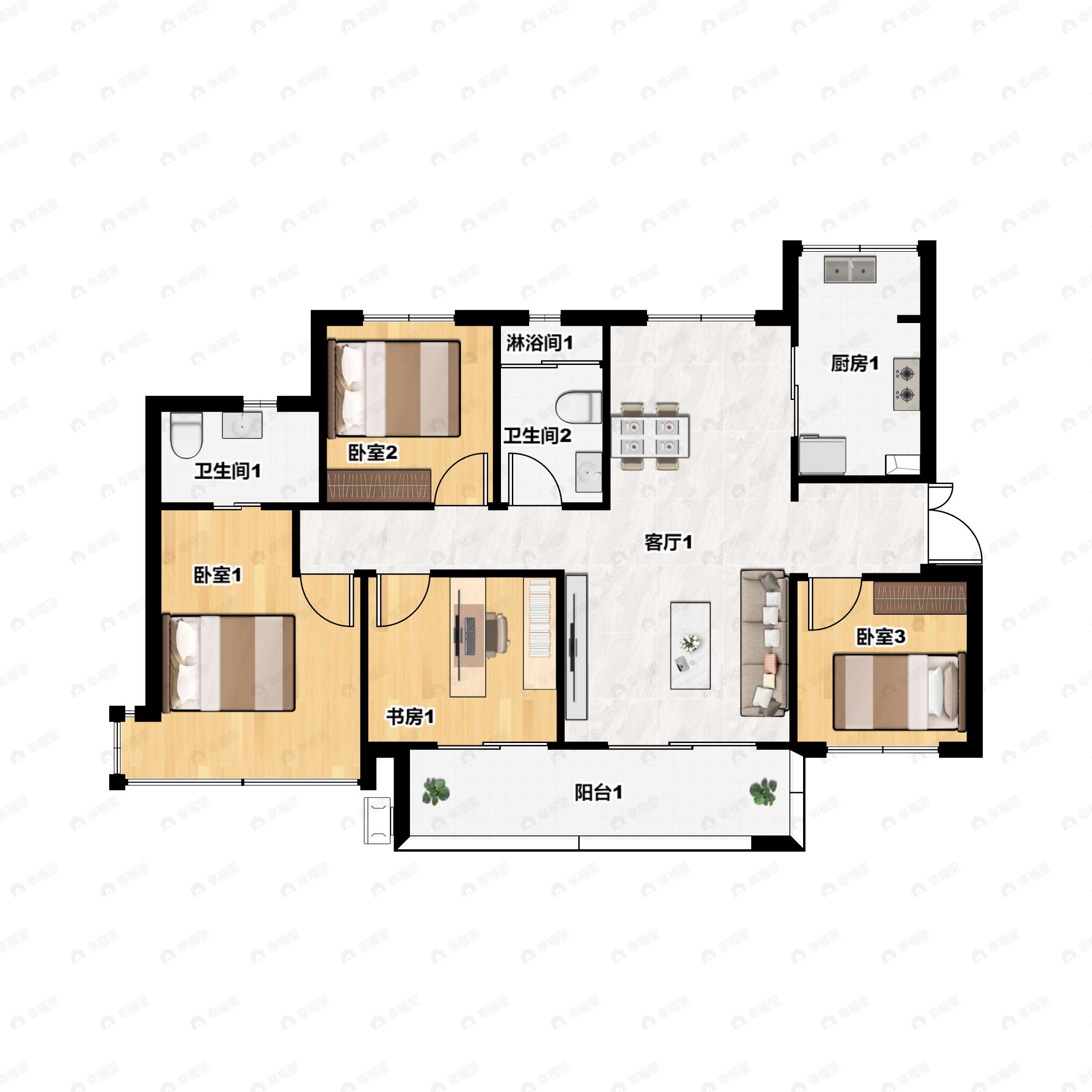 星奥首府4室2厅2卫户型图