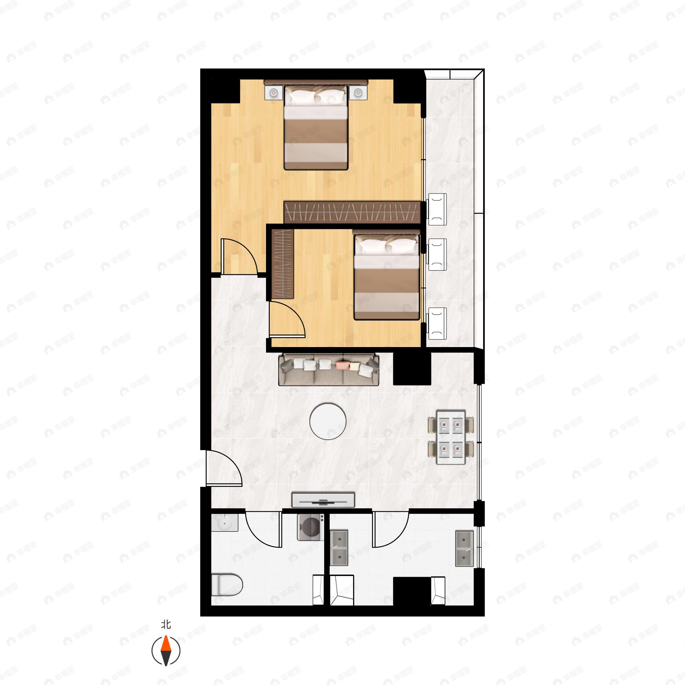 当代宏府MOMΛ2室2厅1卫户型图