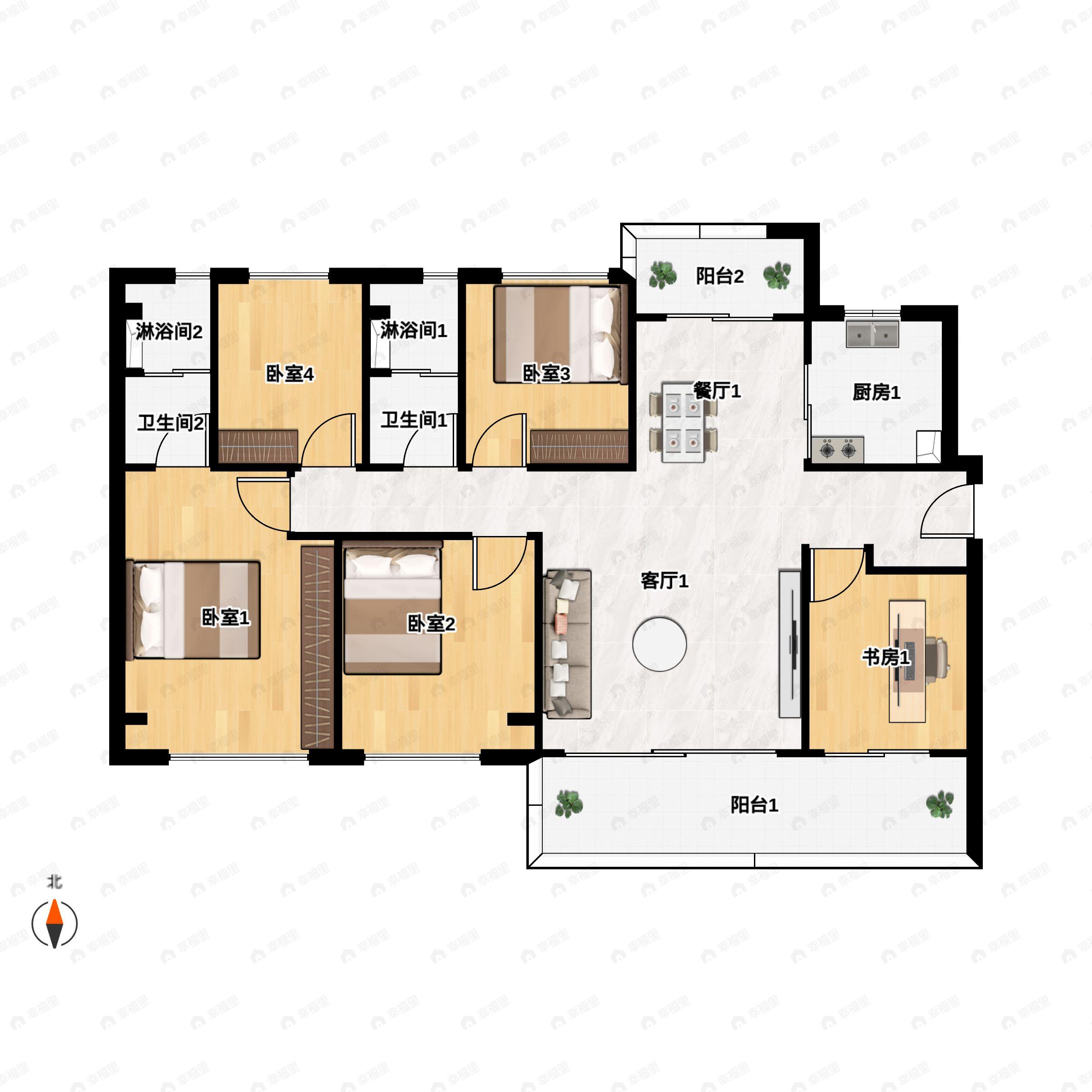 高州碧桂园凯旋华府5室2厅2卫户型图