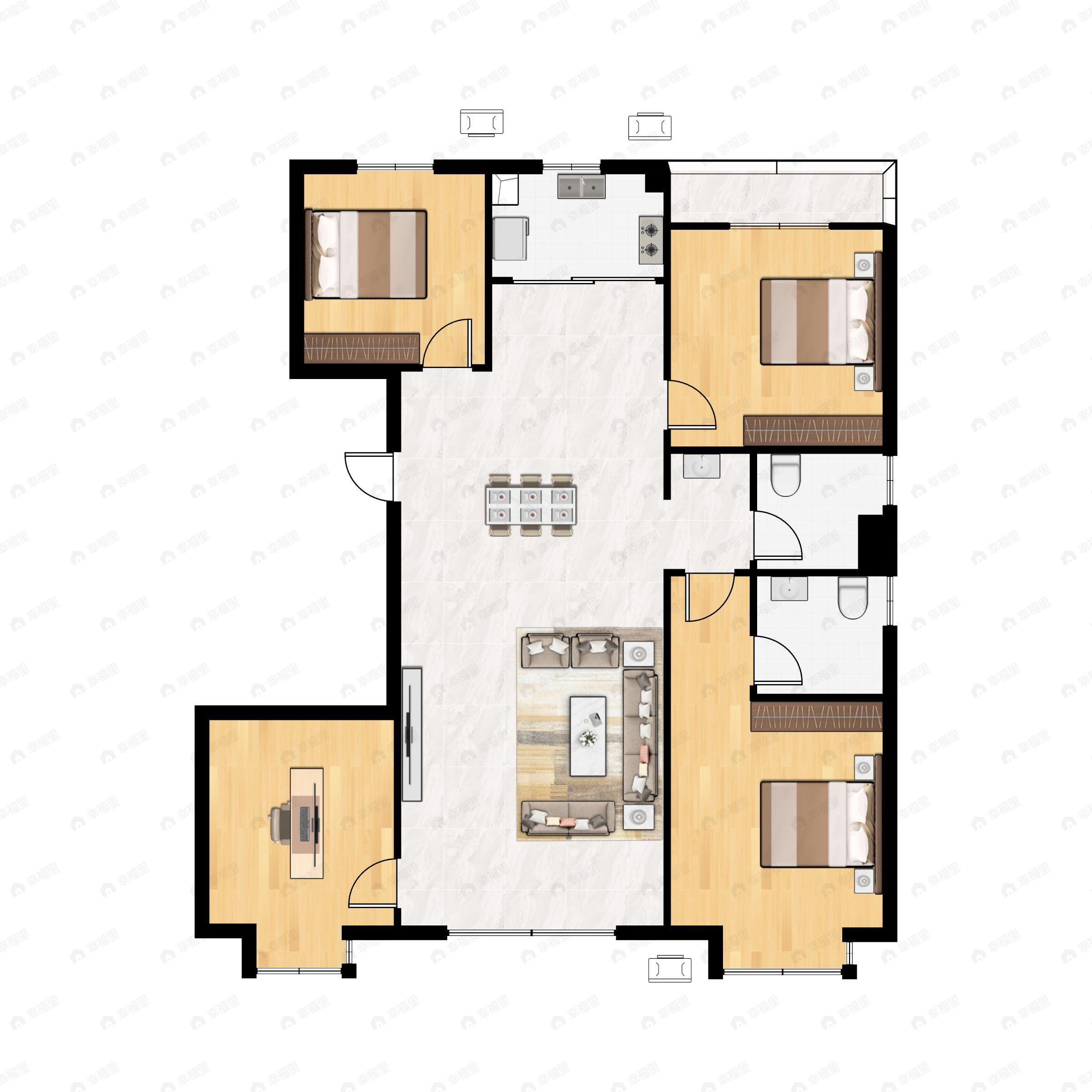 4室2厅2卫建面410平户型图