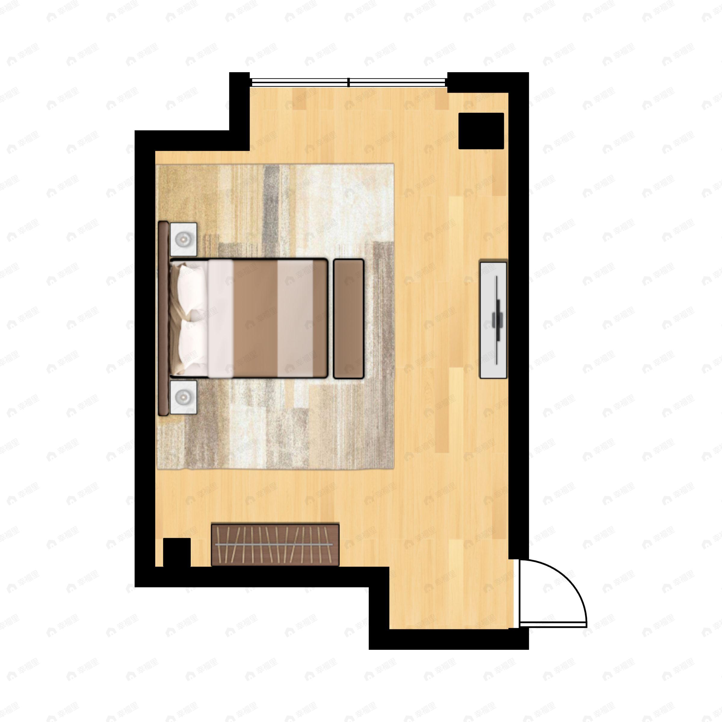 1室1厅建面61m²北户型图