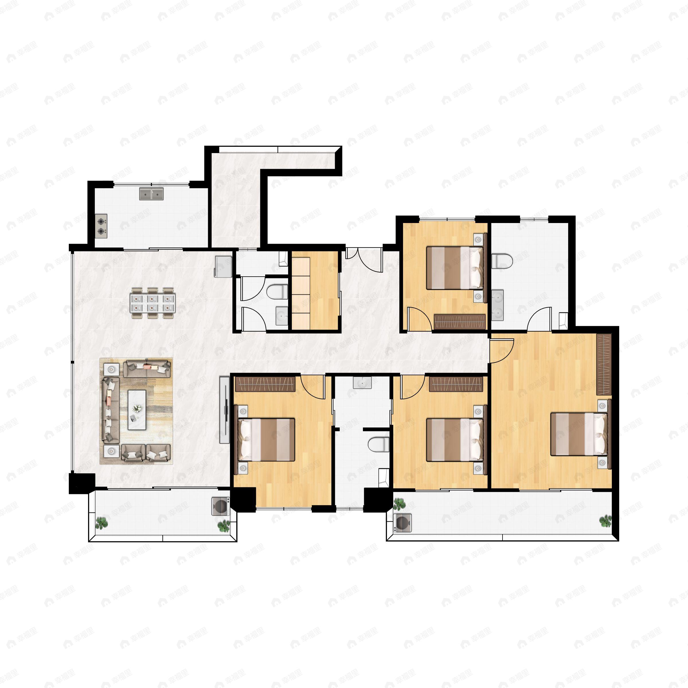 阳光城金科玖珑悦4室2厅3卫户型图