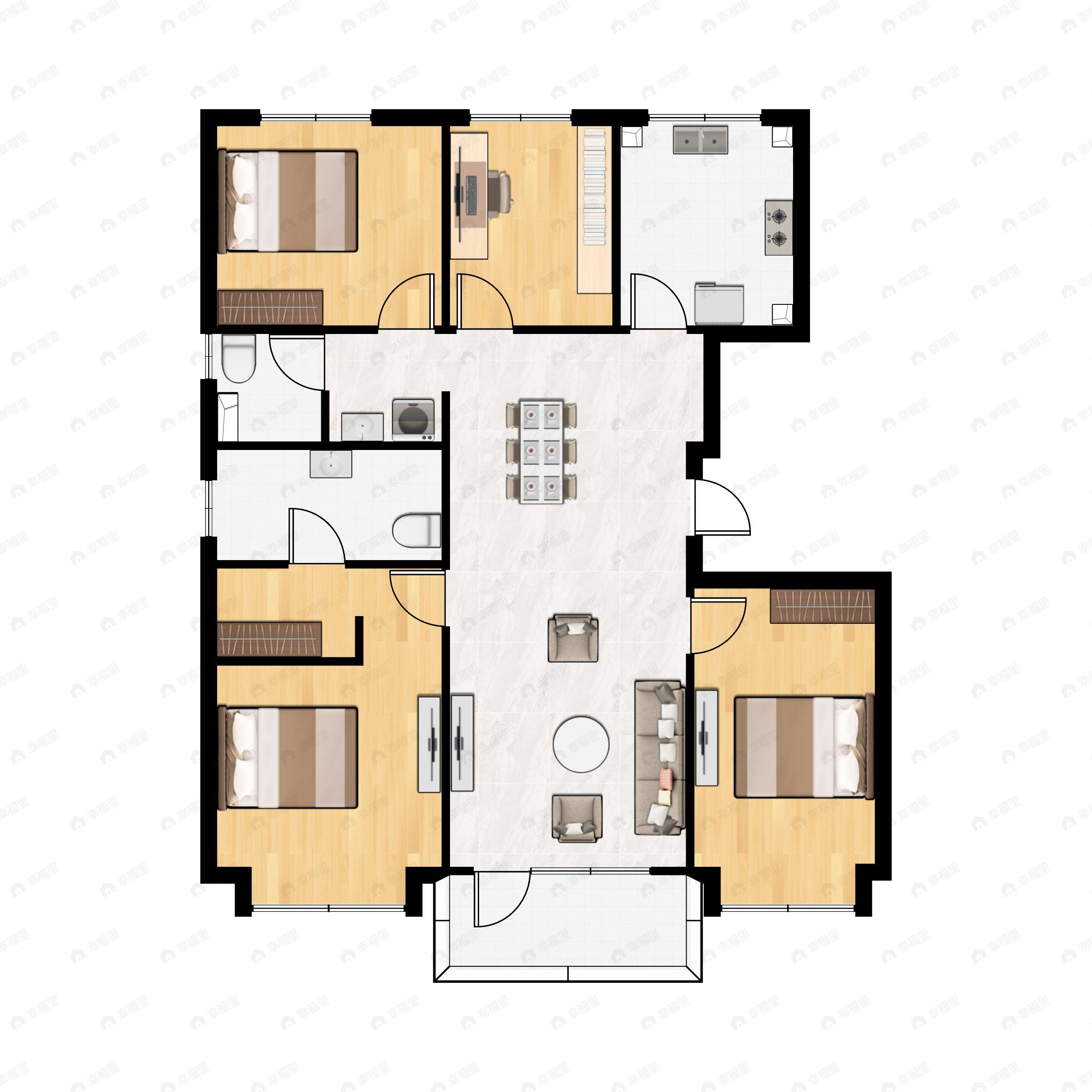 4室2厅2卫建面135平户型图