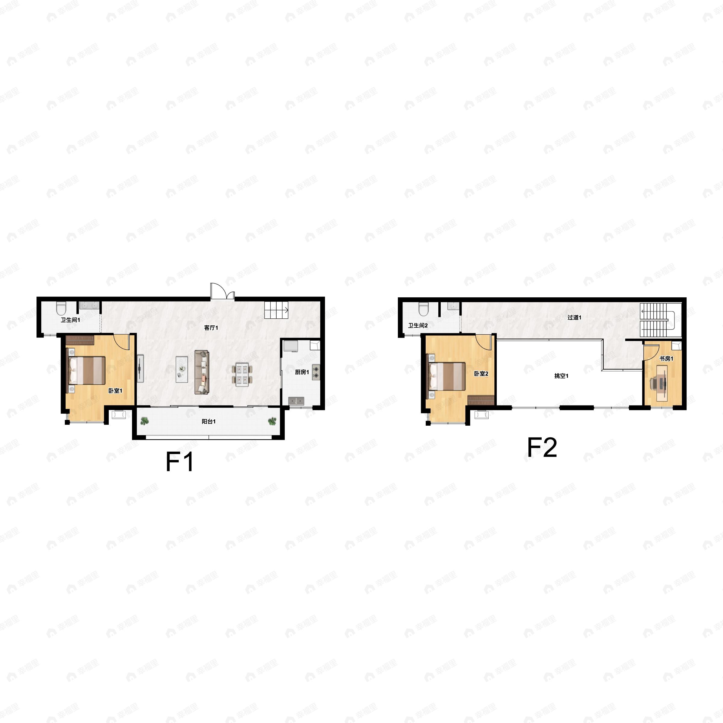 3室2厅2卫建面128平户型图