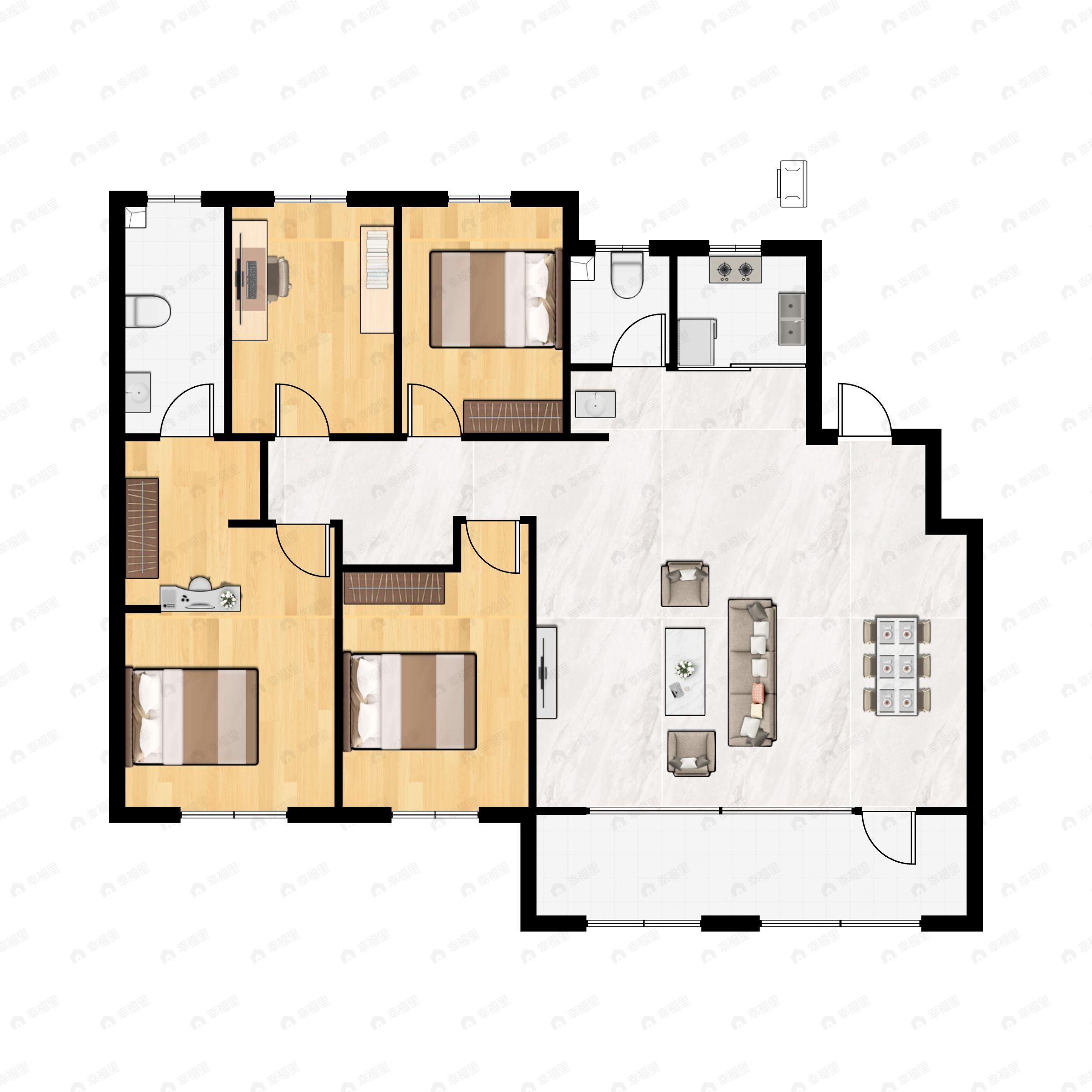 4室2厅2卫建面188平户型图