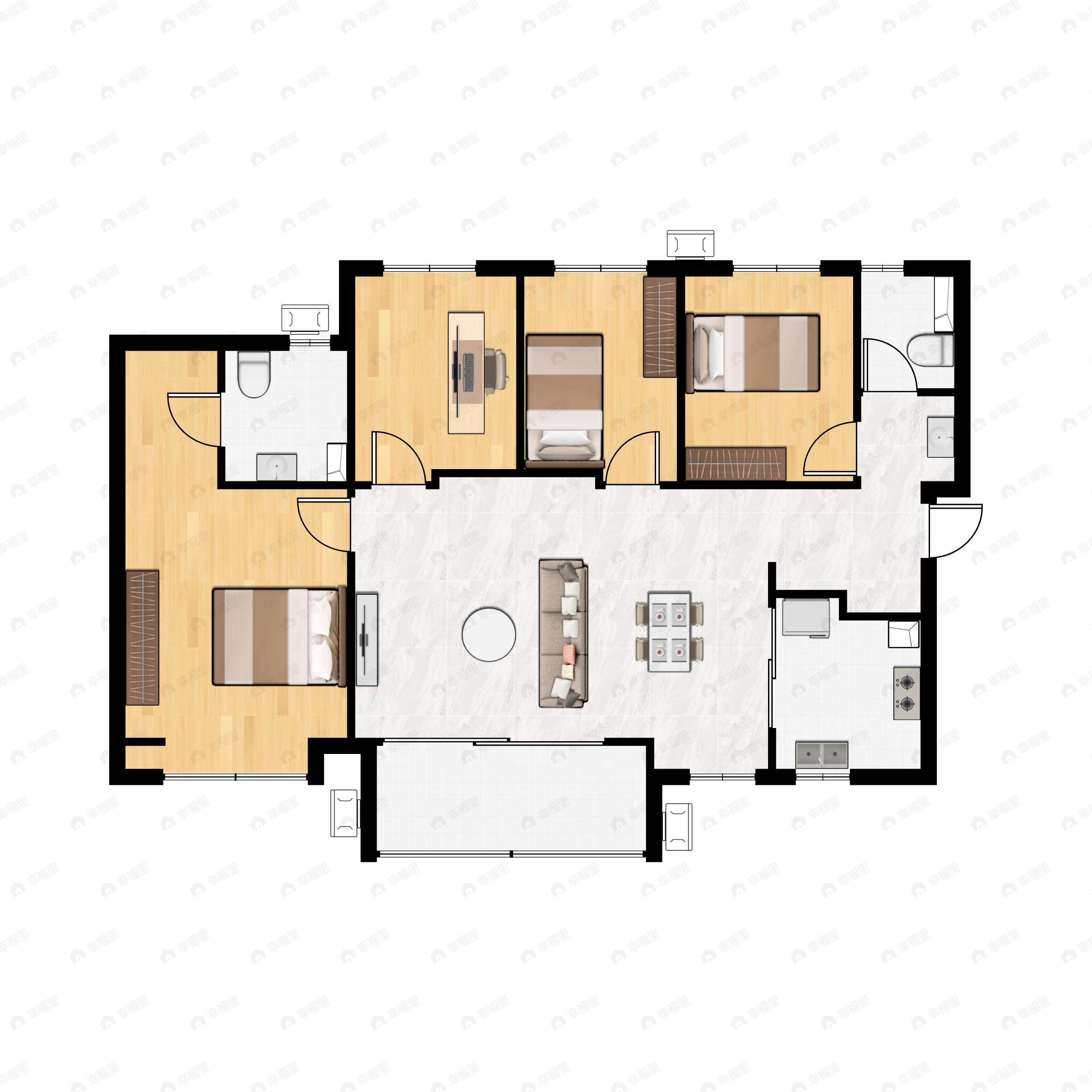 4室2厅2卫建面135平户型图