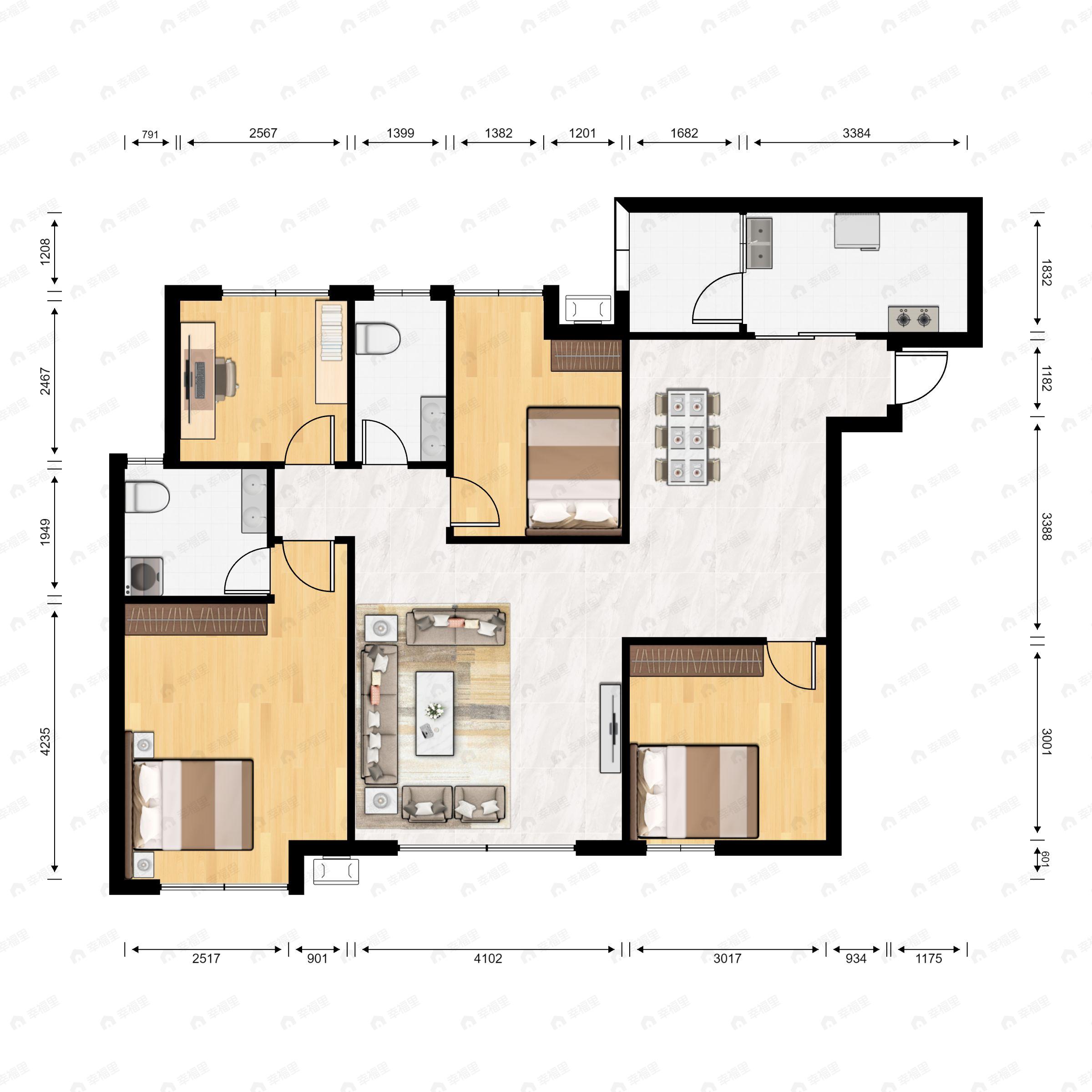 金融中心4室2厅2卫户型图