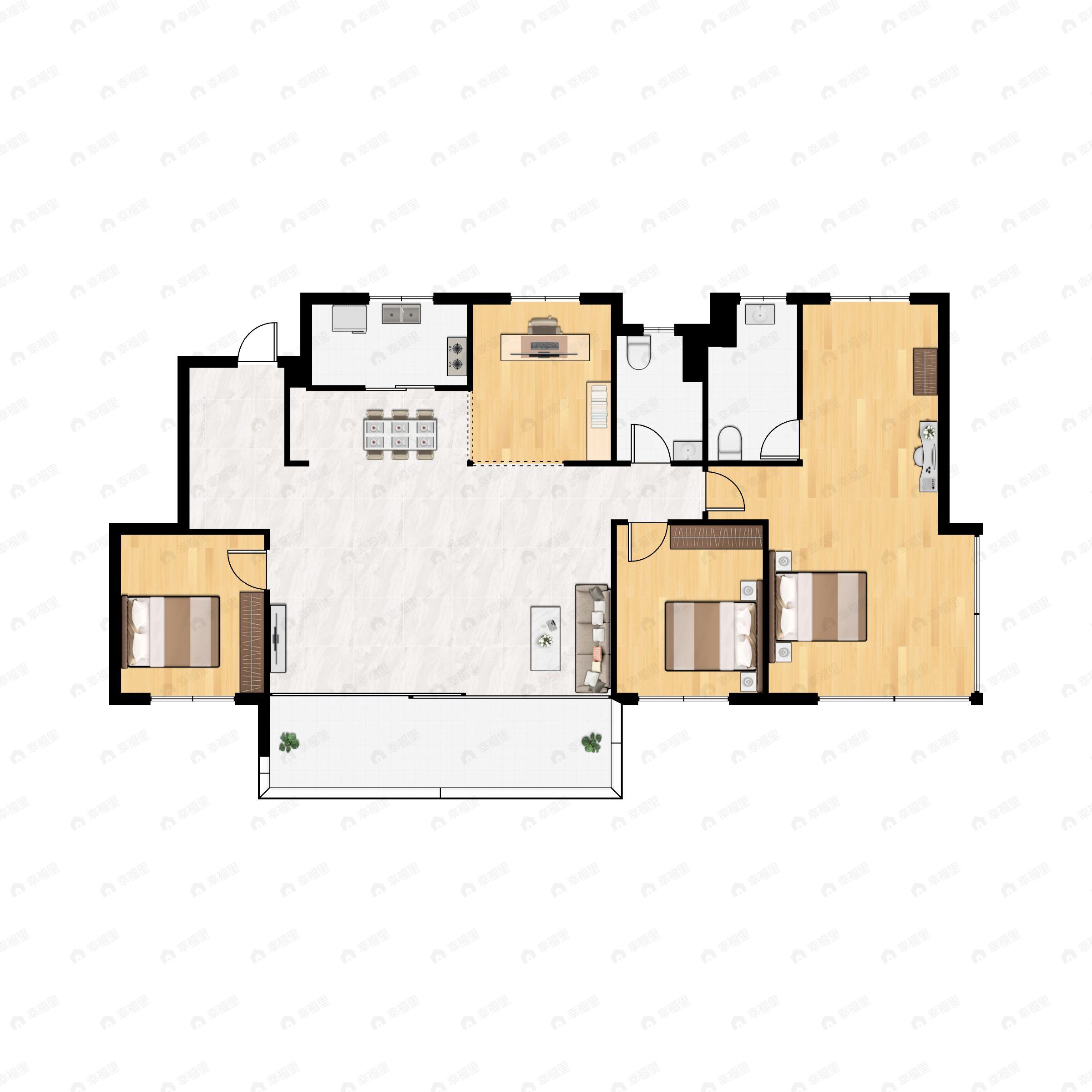 4室2厅2卫建面143平户型图