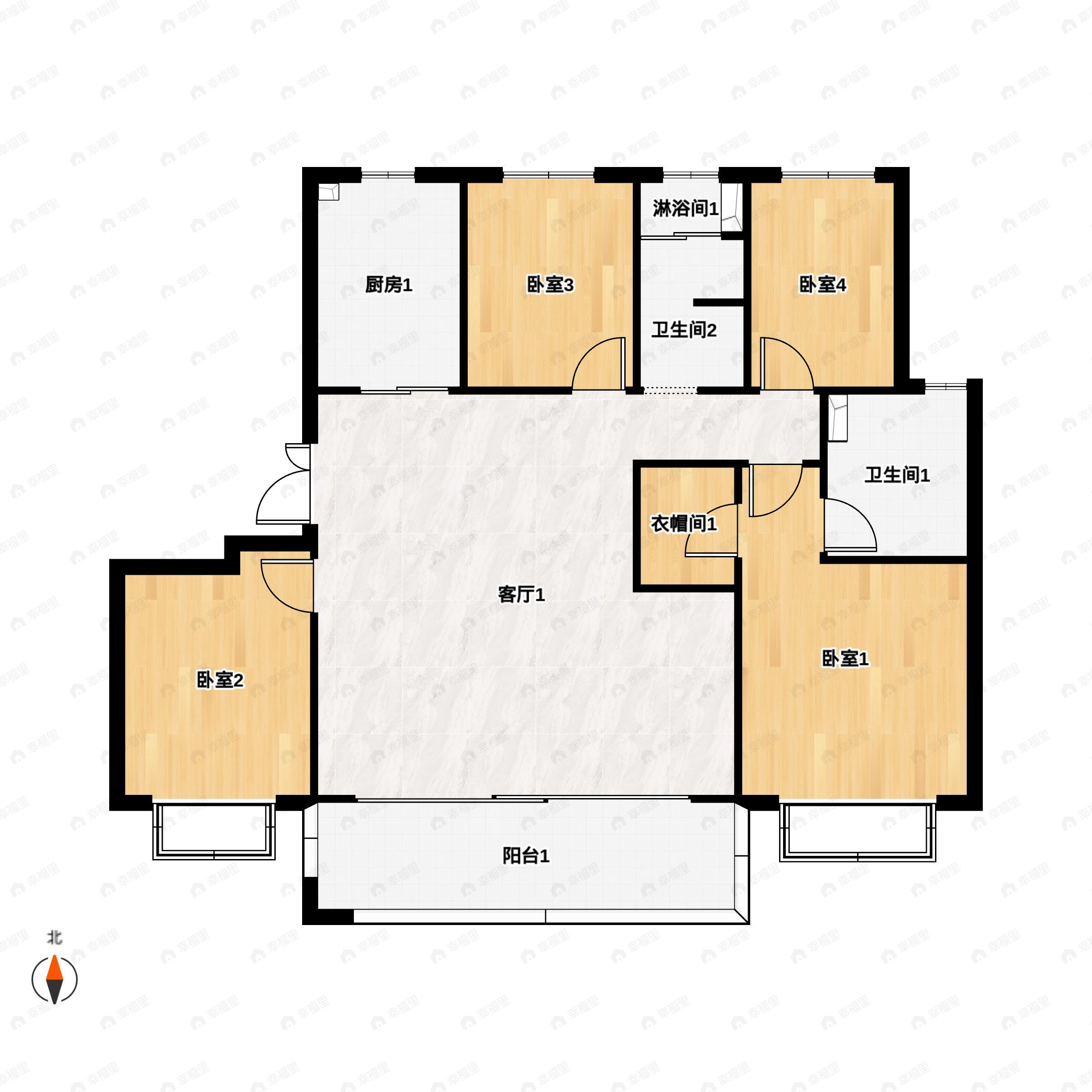 4室2厅2卫建面146平户型图