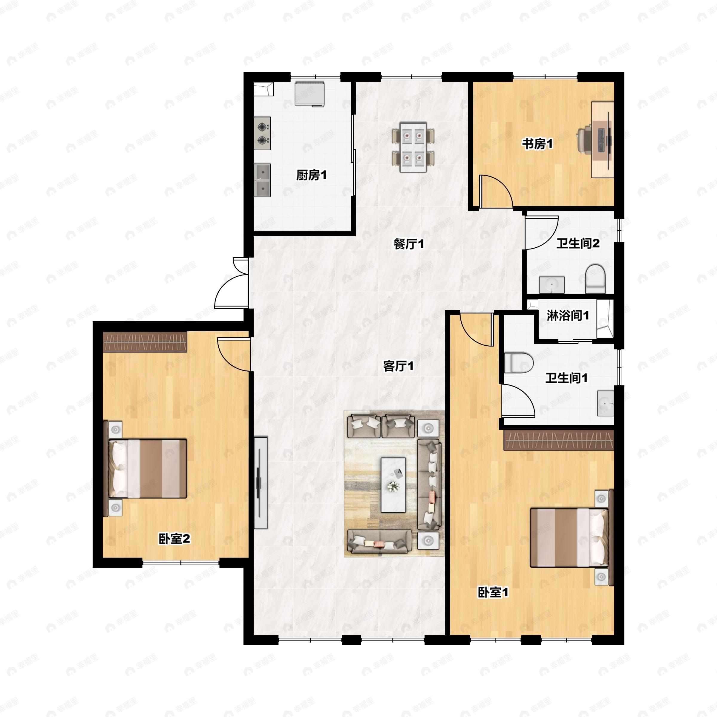 盛世悦府3室2厅2卫户型图
