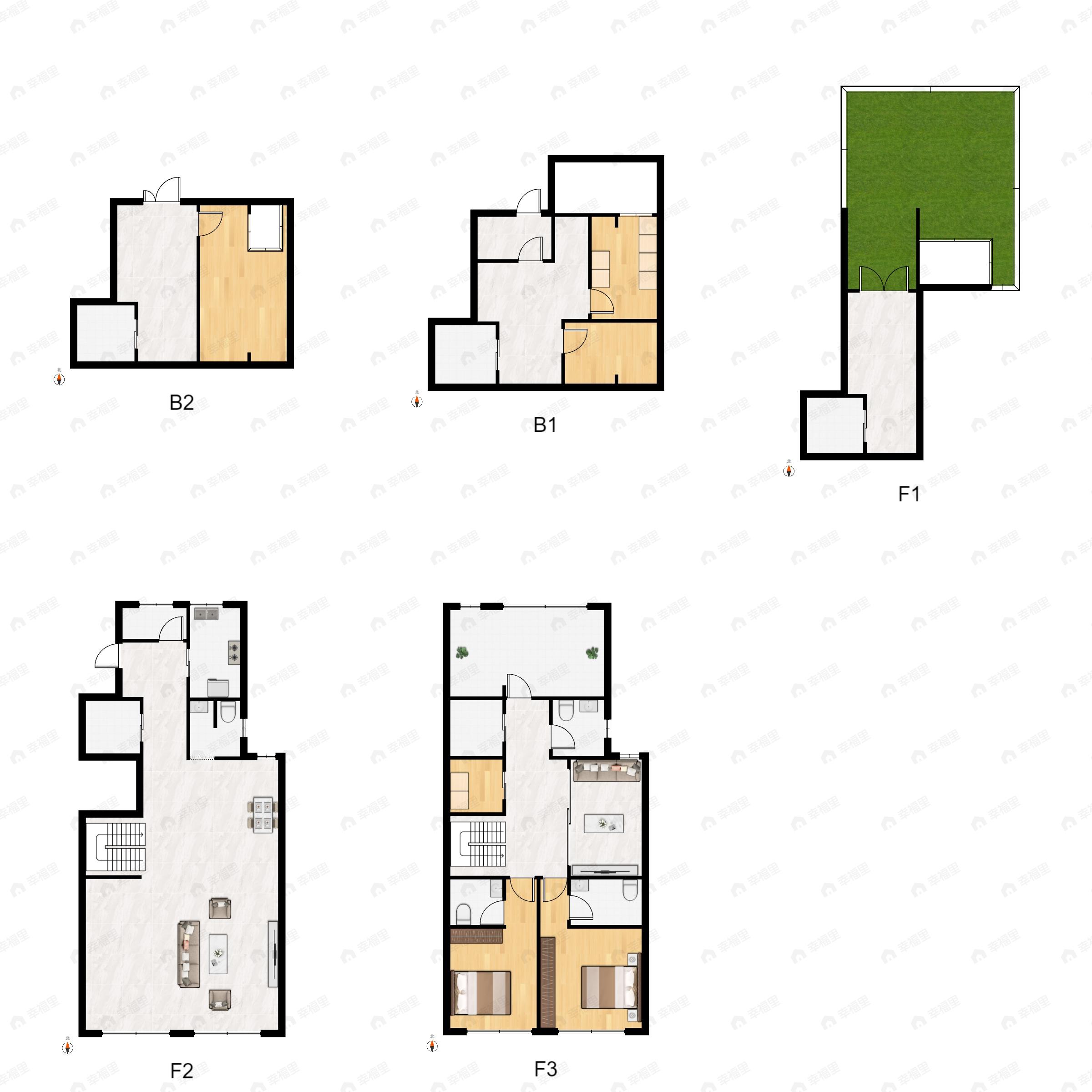 3室2厅4卫建面340m²南户型图