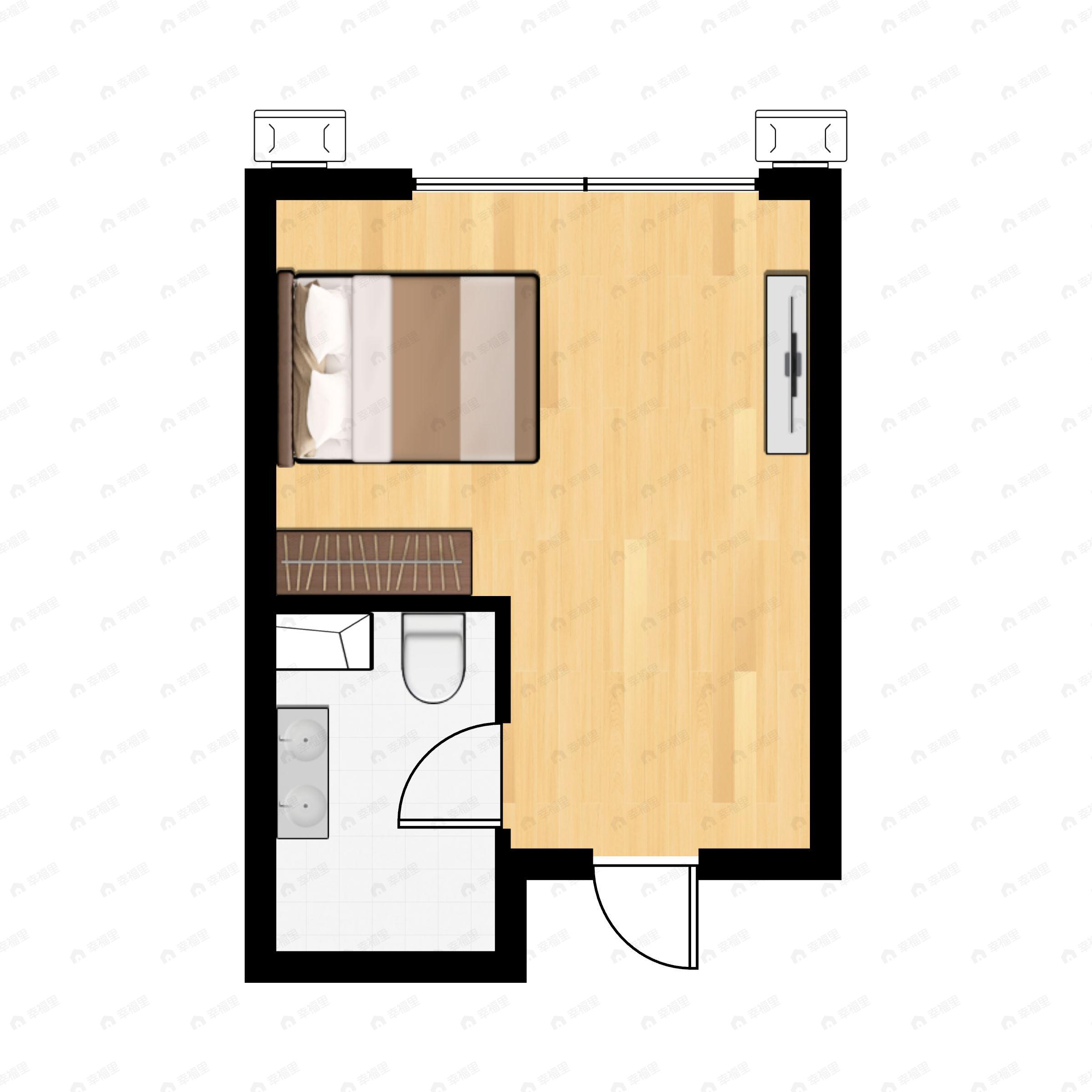1室1厅1卫建面33m²北|南户型图