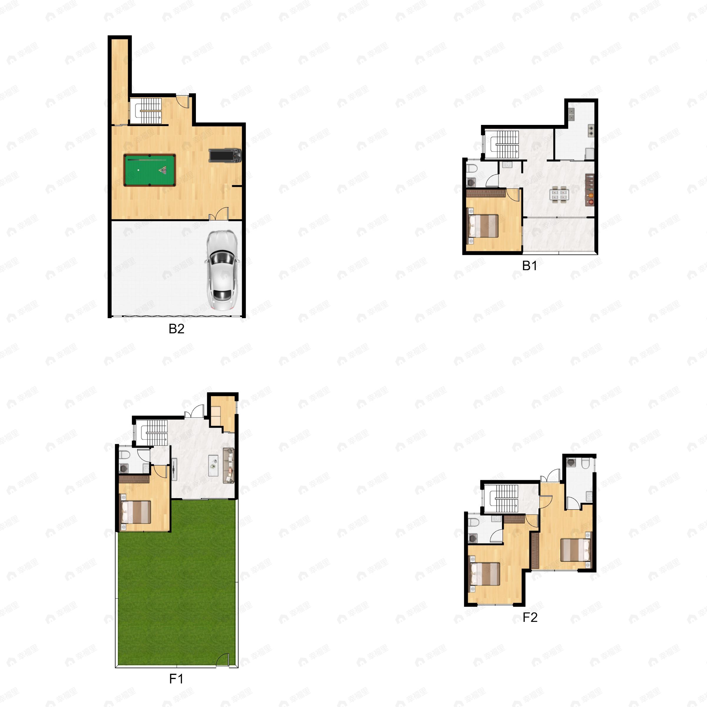 4室2厅4卫建面114平户型图