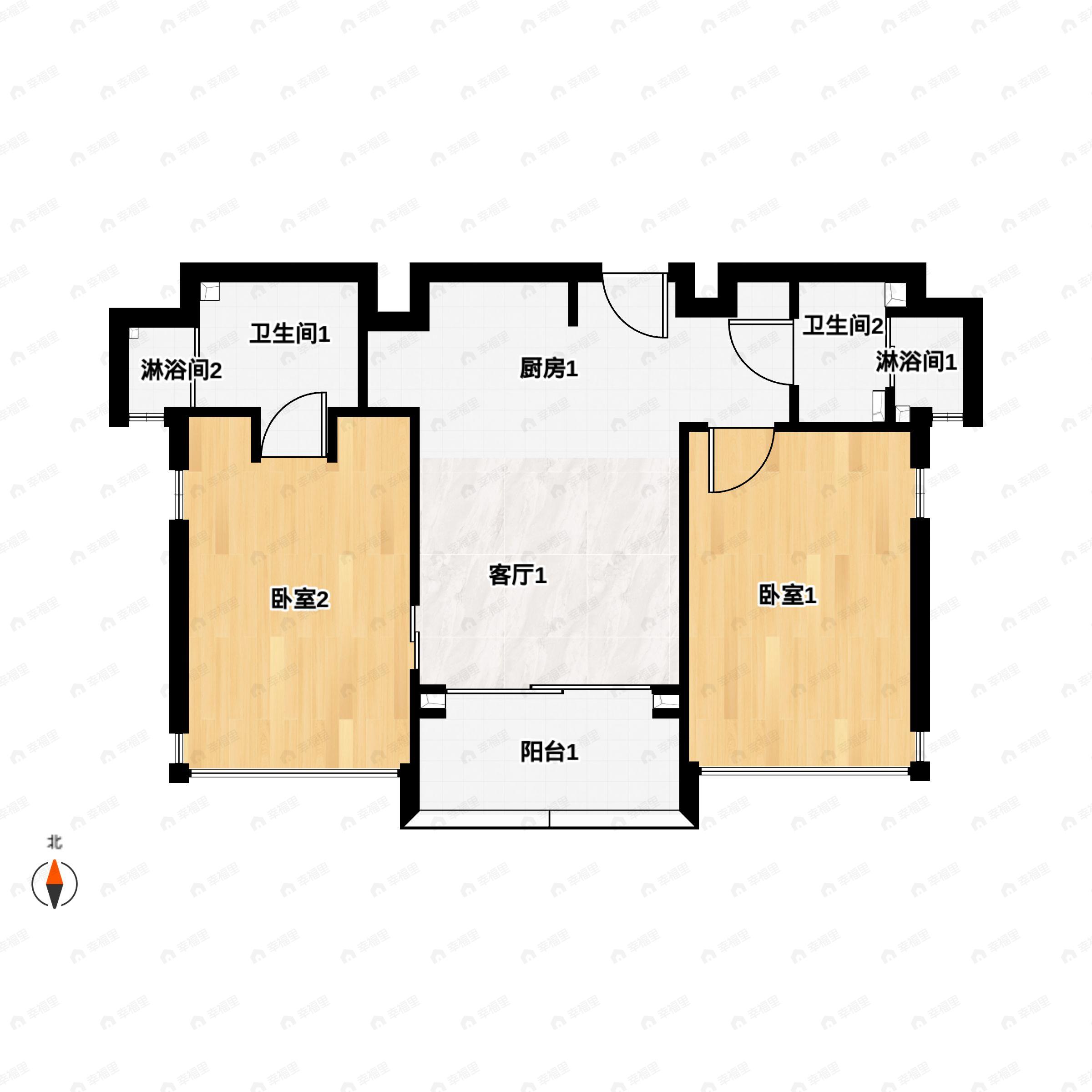 万科森林度假公园2室2厅2卫户型图