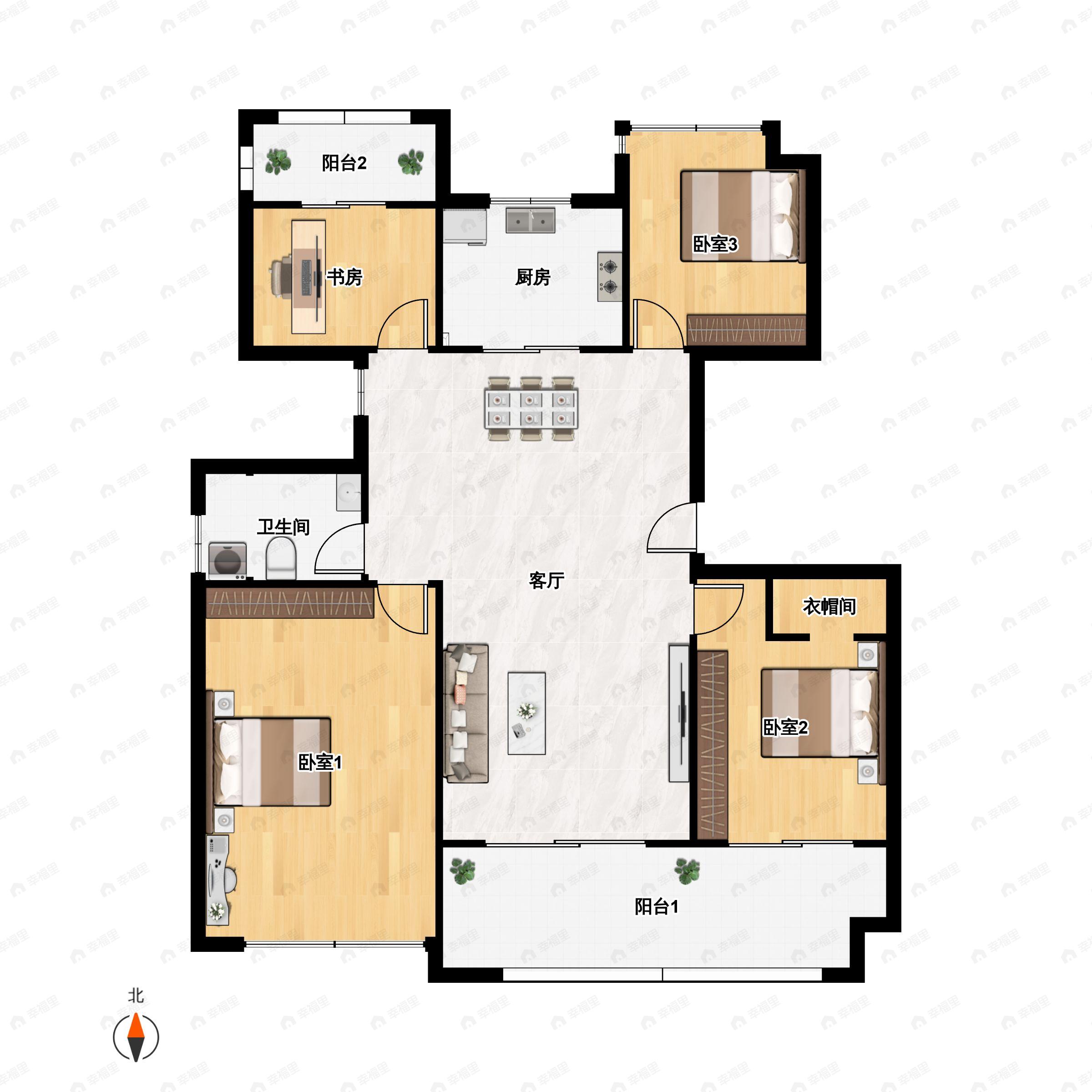 颐和山庄4室2厅1卫户型图