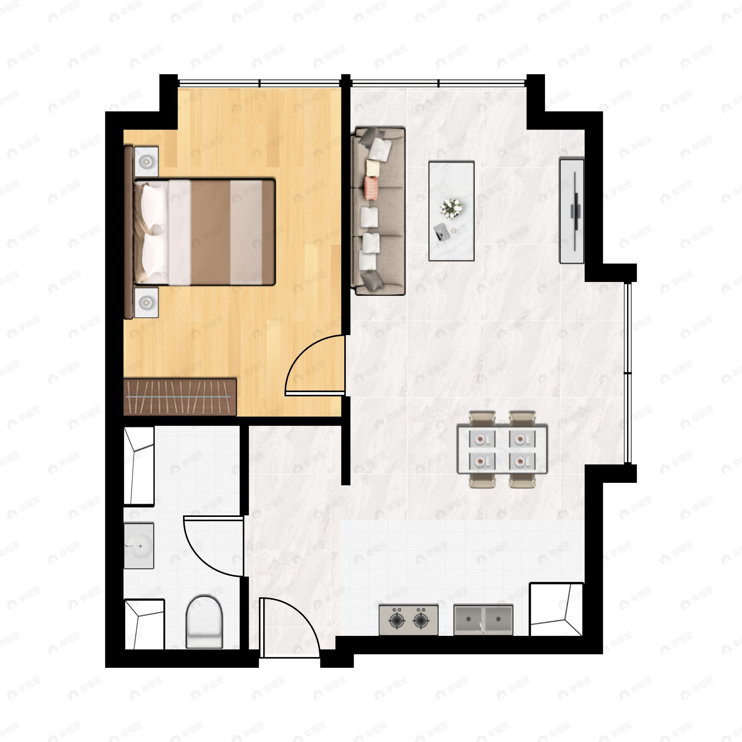 万科天地1室1厅1卫户型图