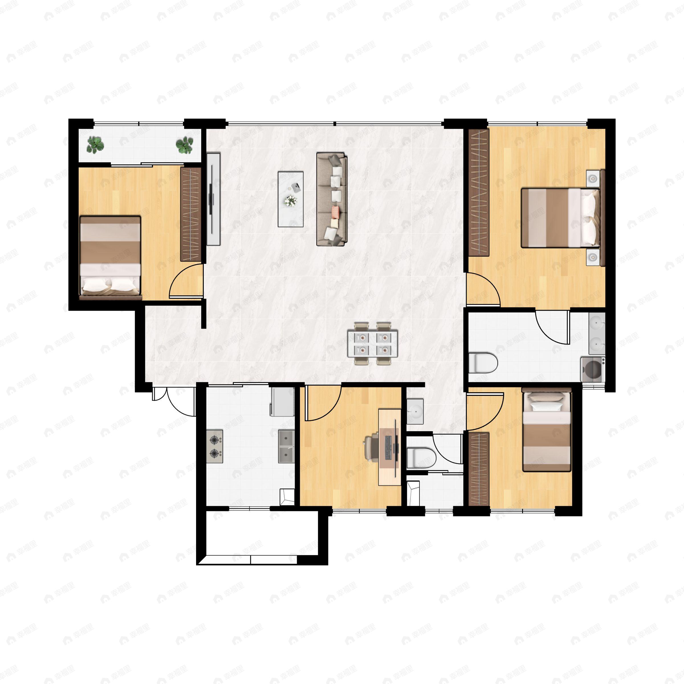 绿城西安和庐4室2厅2卫户型图