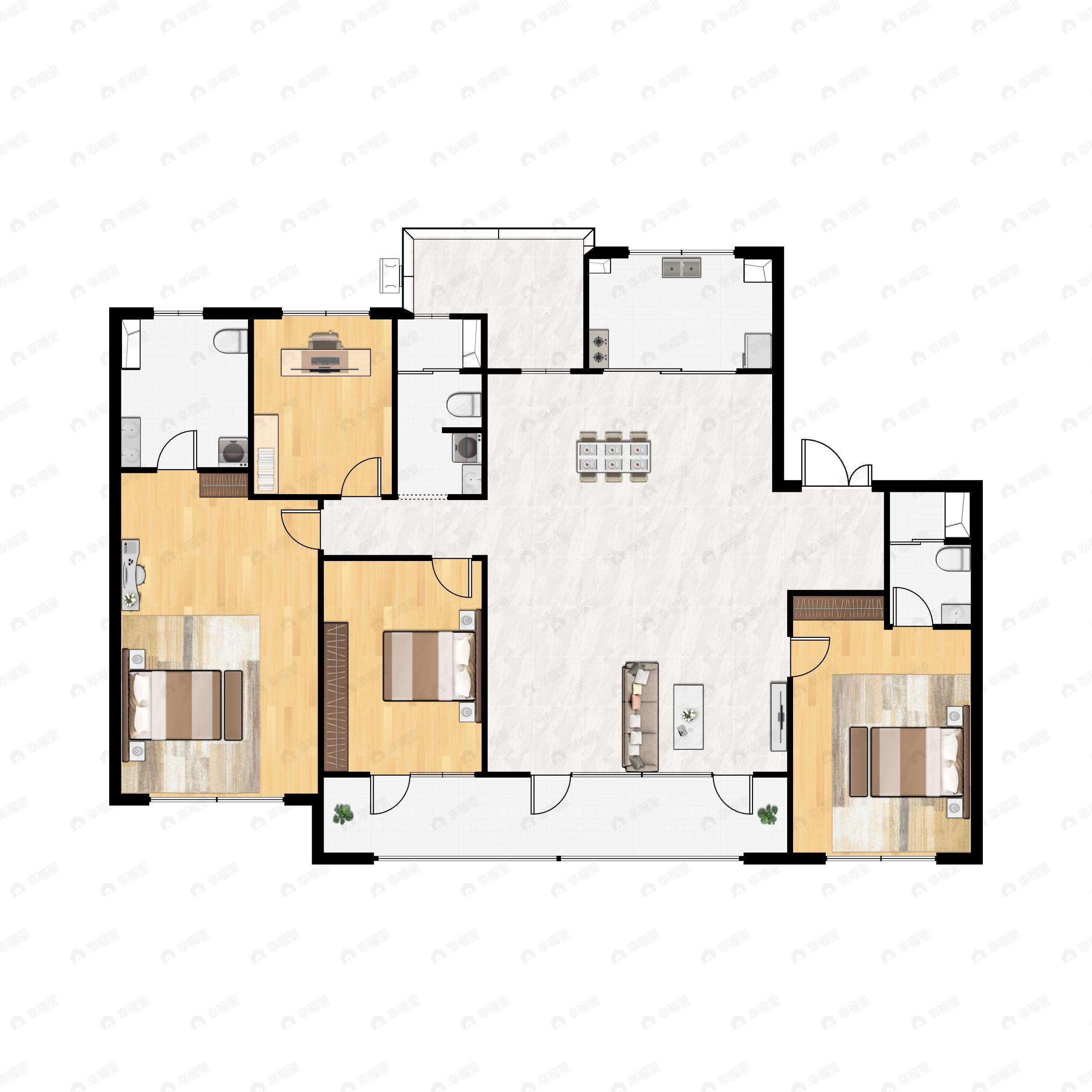 龙湖砚熙台4室2厅3卫户型图