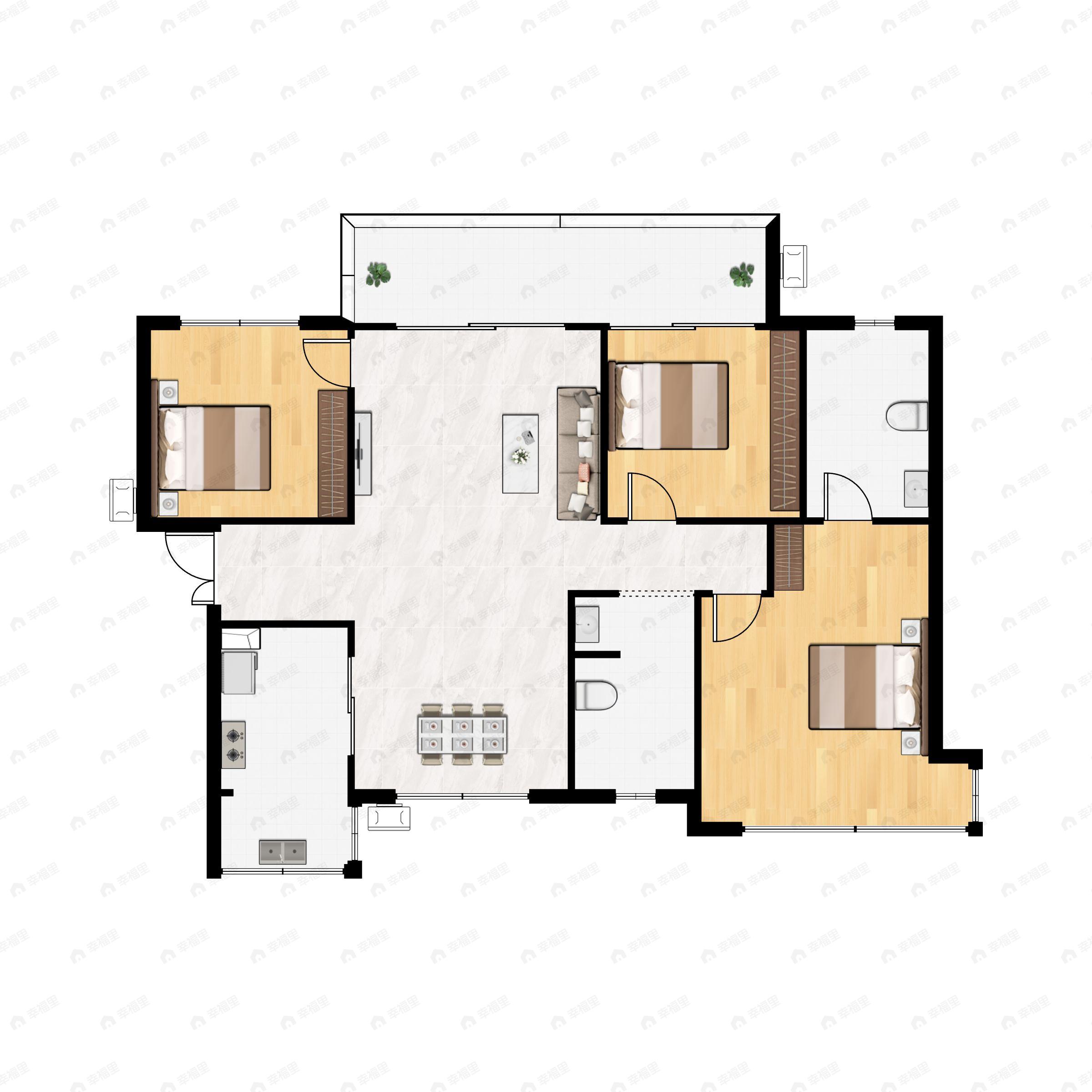 星奥首府3室2厅2卫户型图