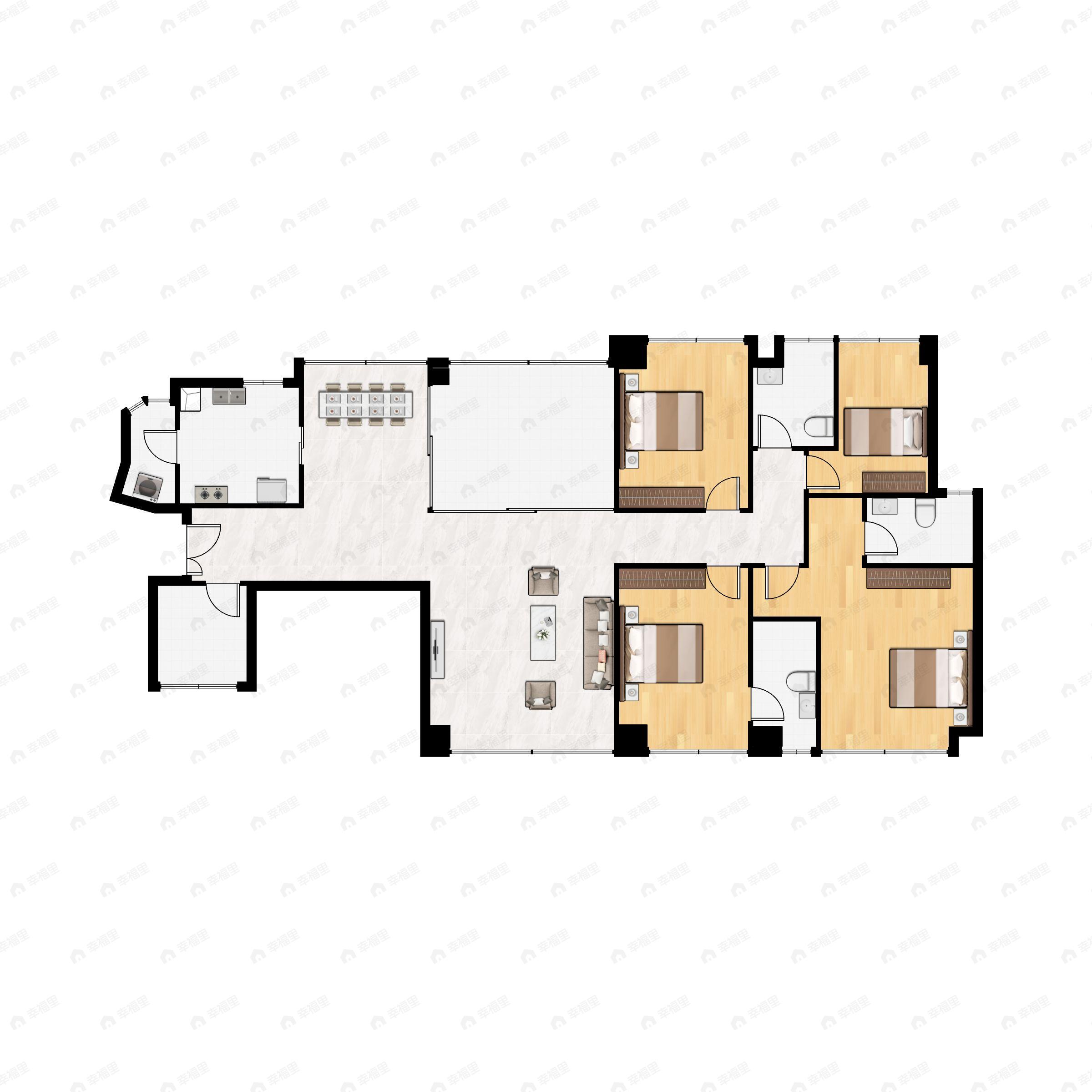 新世界云耀5室2厅3卫户型图