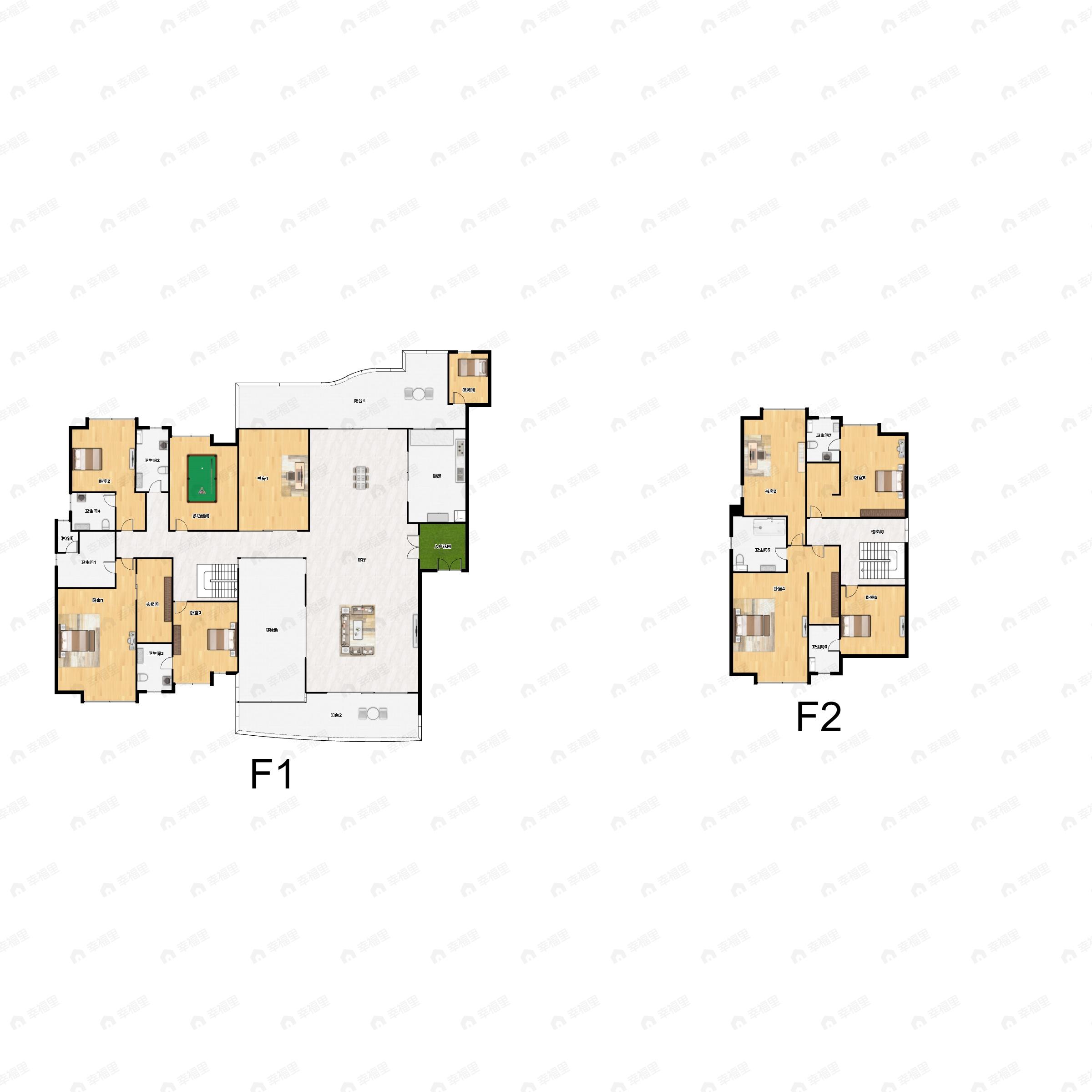 华标峰湖御境9室3厅8卫户型图