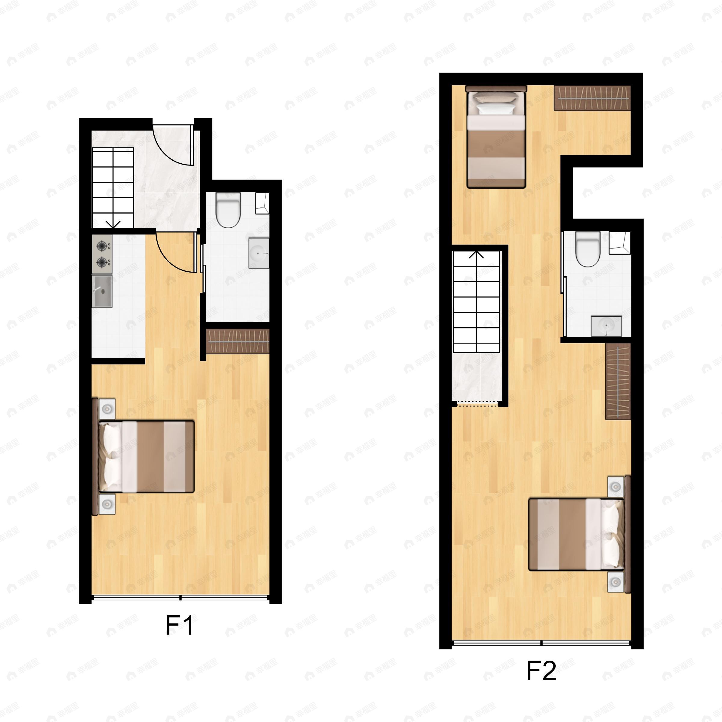 3室1厅2卫建面39平南户型图