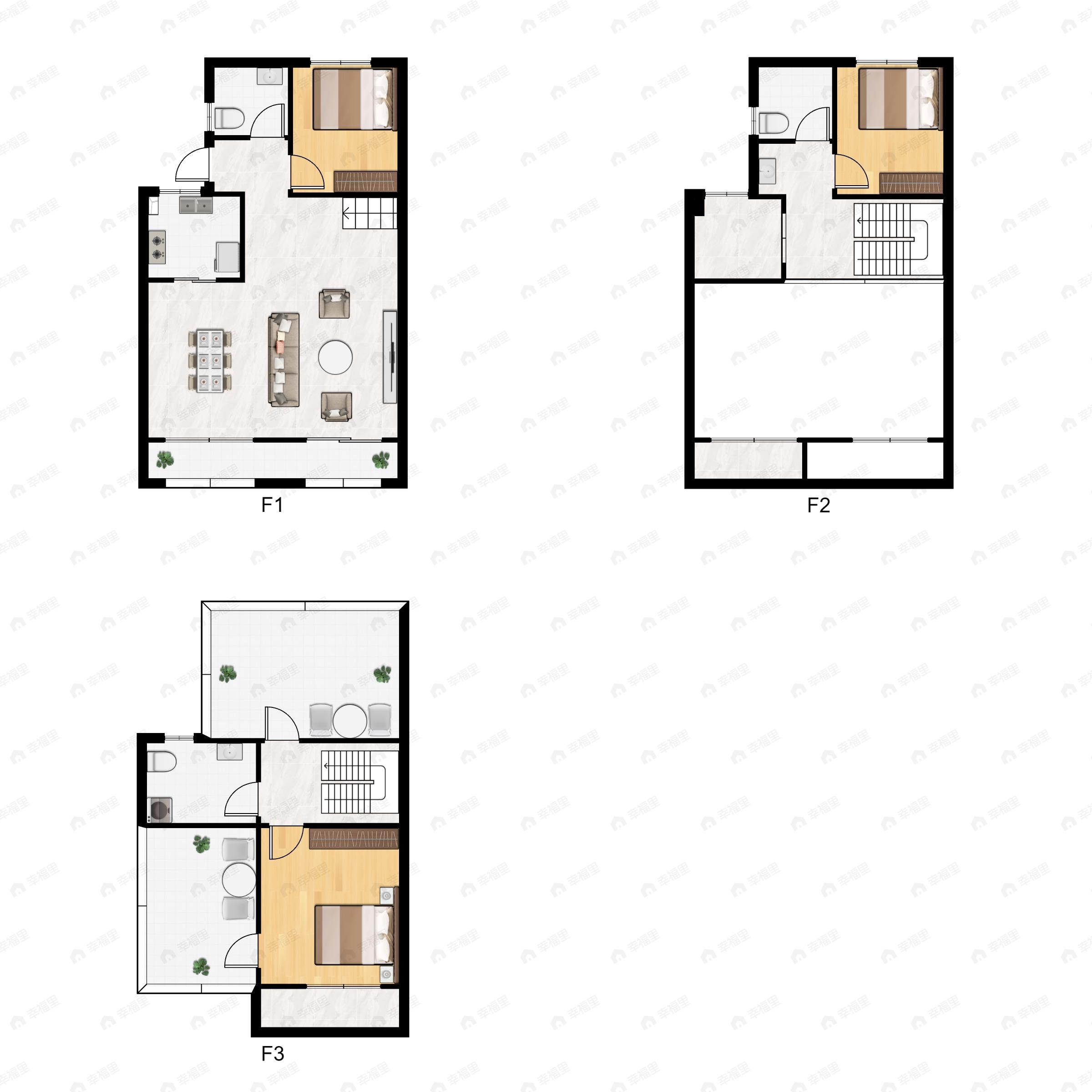 朗诗溪涧雅庐3室2厅3卫户型图