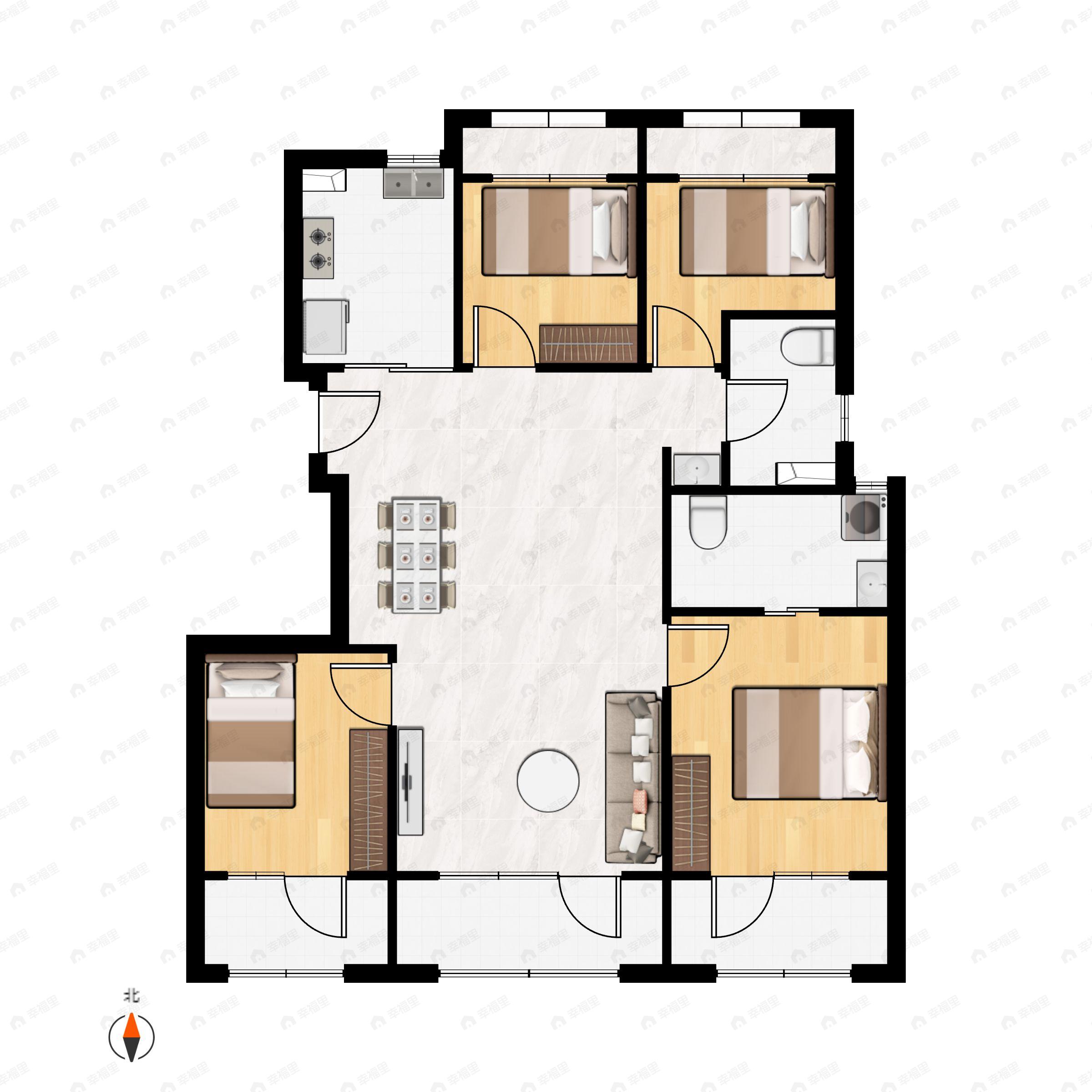 中海和瑞叁號院4室2厅2卫户型图