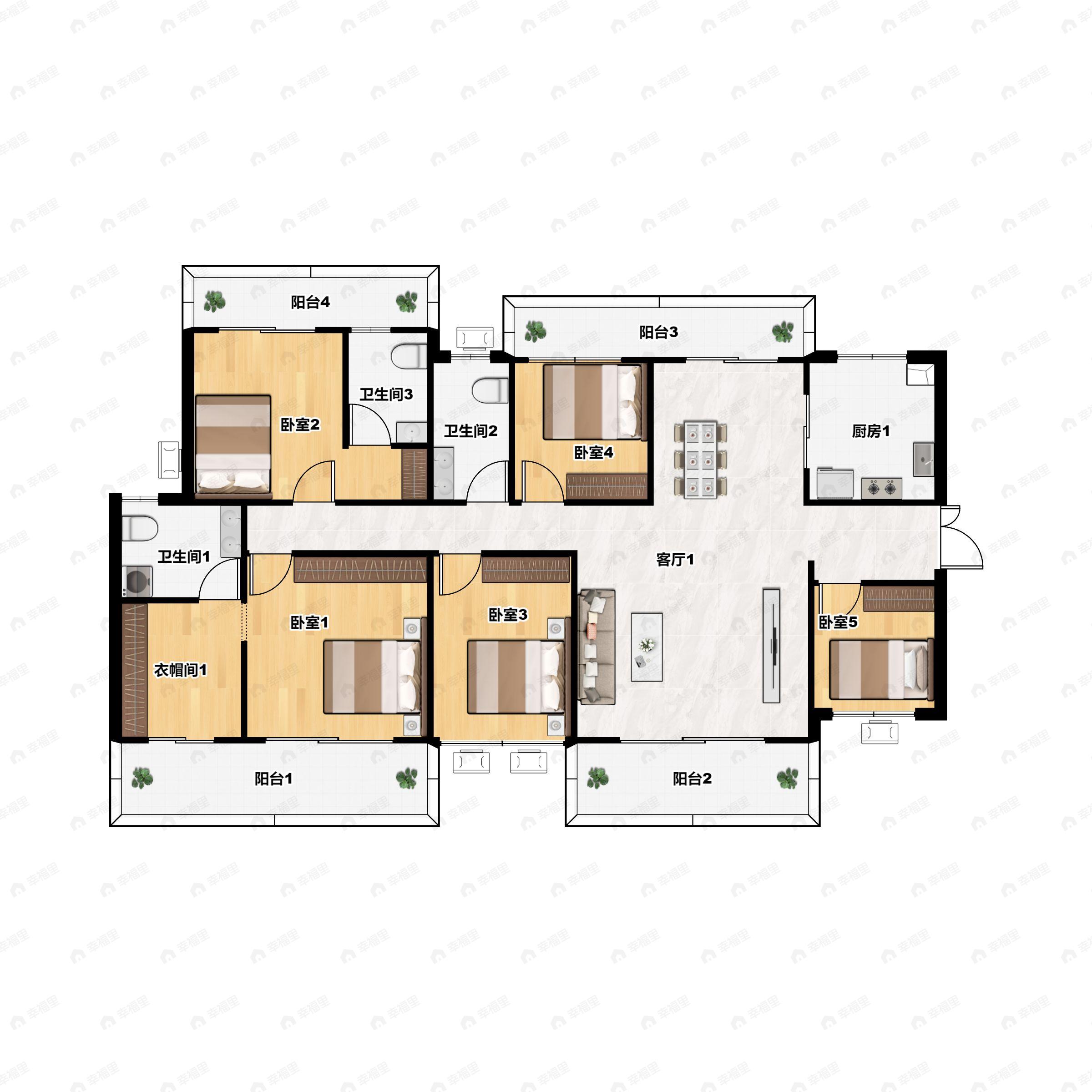 吉祥凤景湾5室2厅3卫户型图