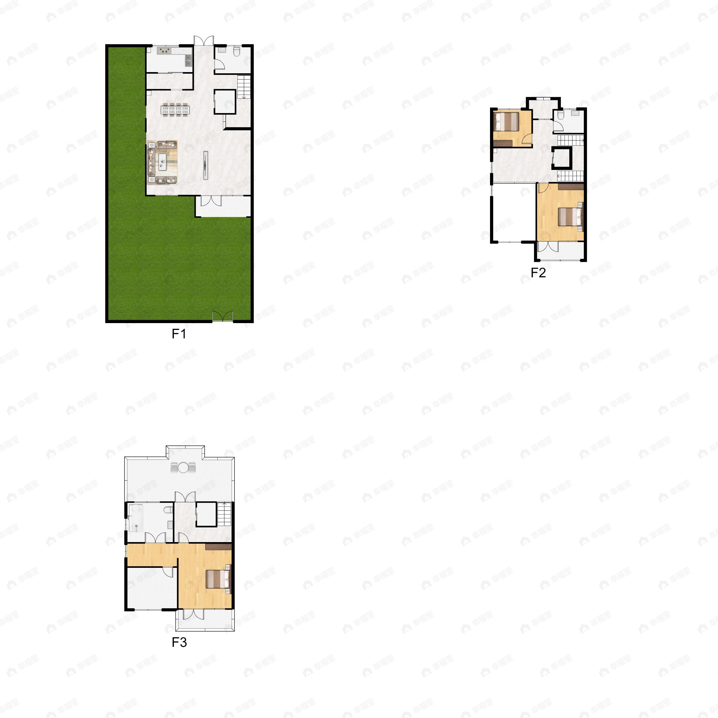 3室2厅3卫建面180平户型图