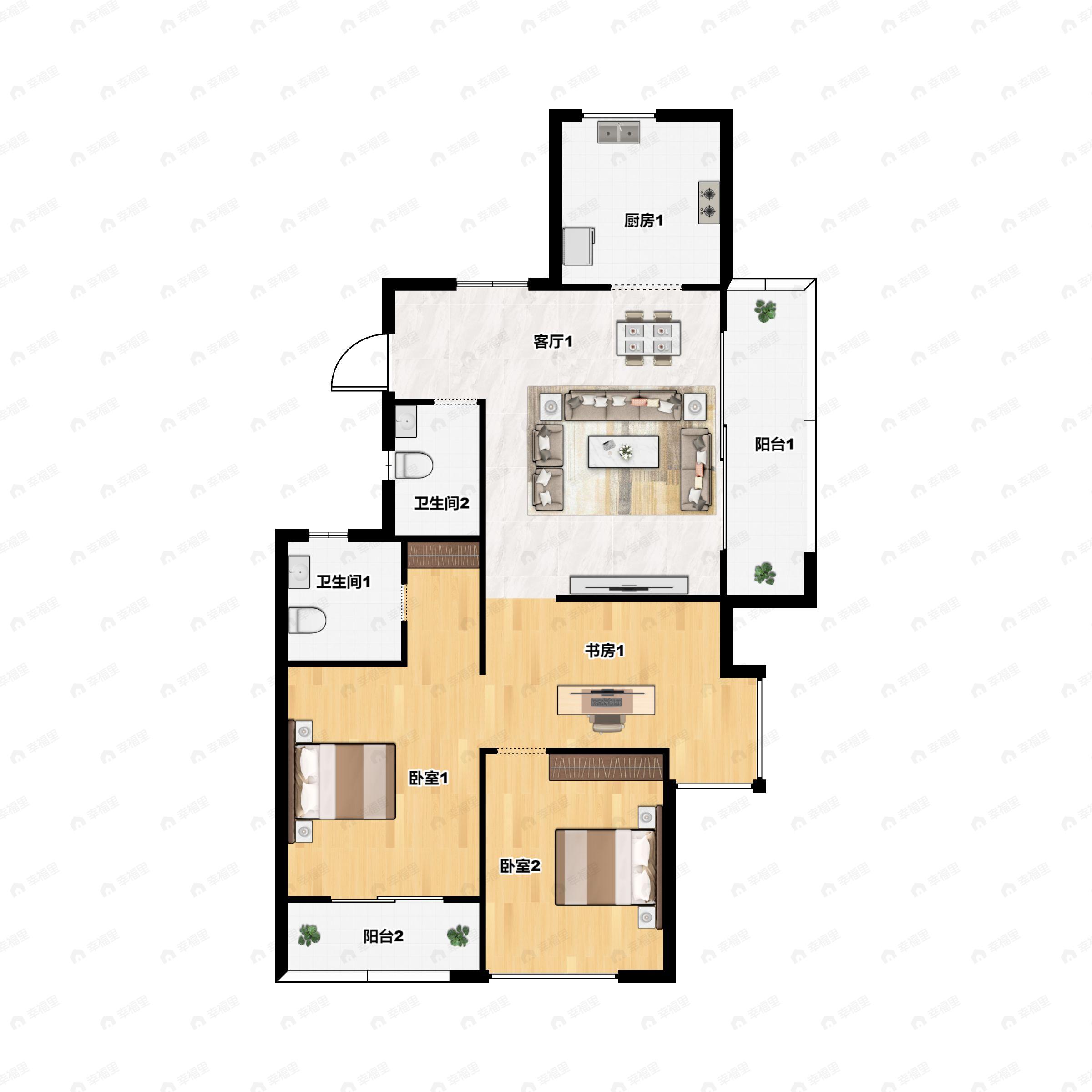 滨湖天地4室2厅2卫户型图