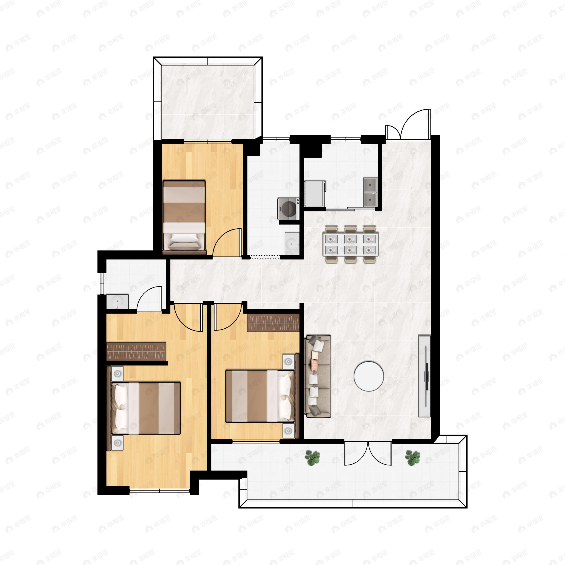中旭开元府3室2厅2卫户型图