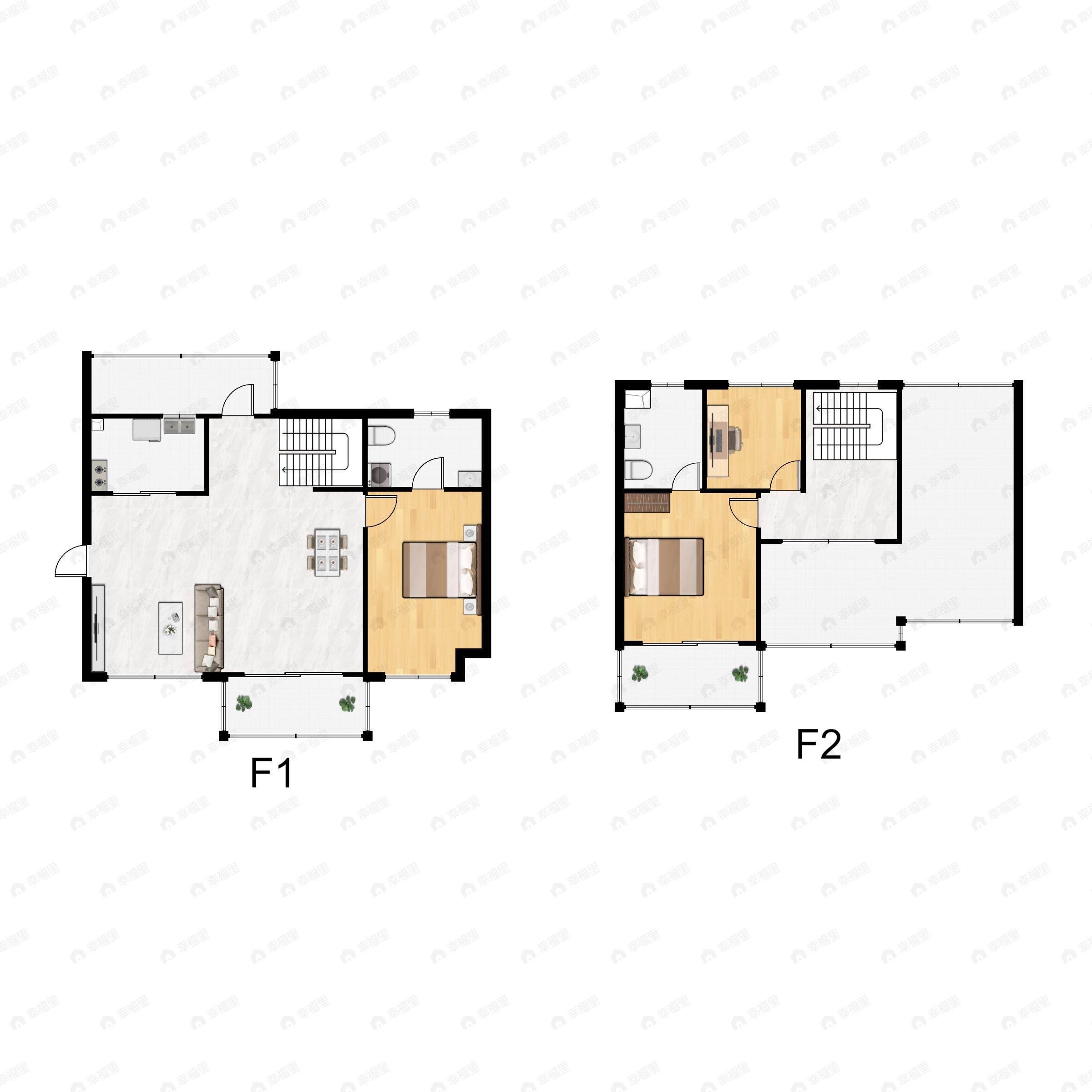 2室2厅2卫建面117平户型图
