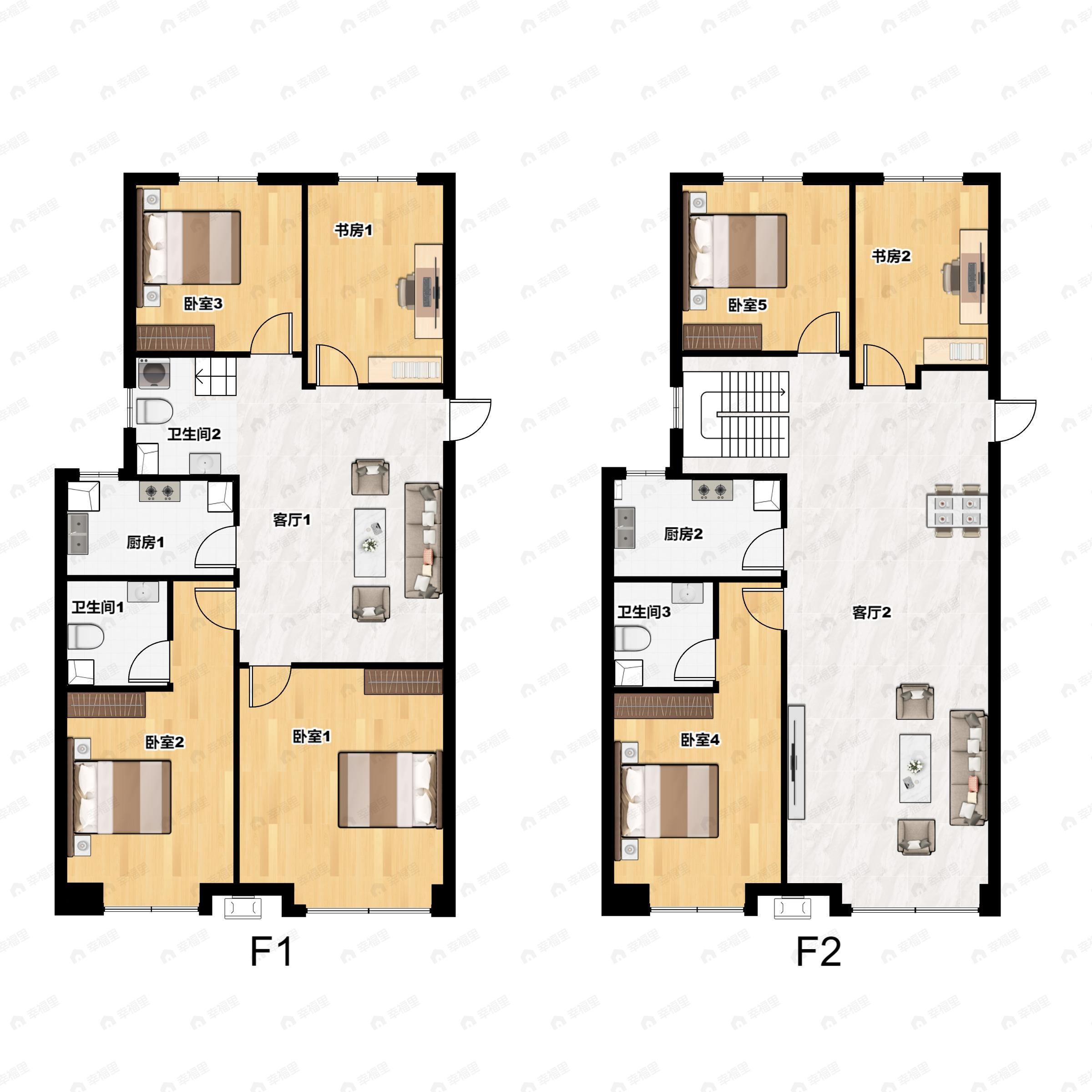 7室3厅3卫建面241平南户型图
