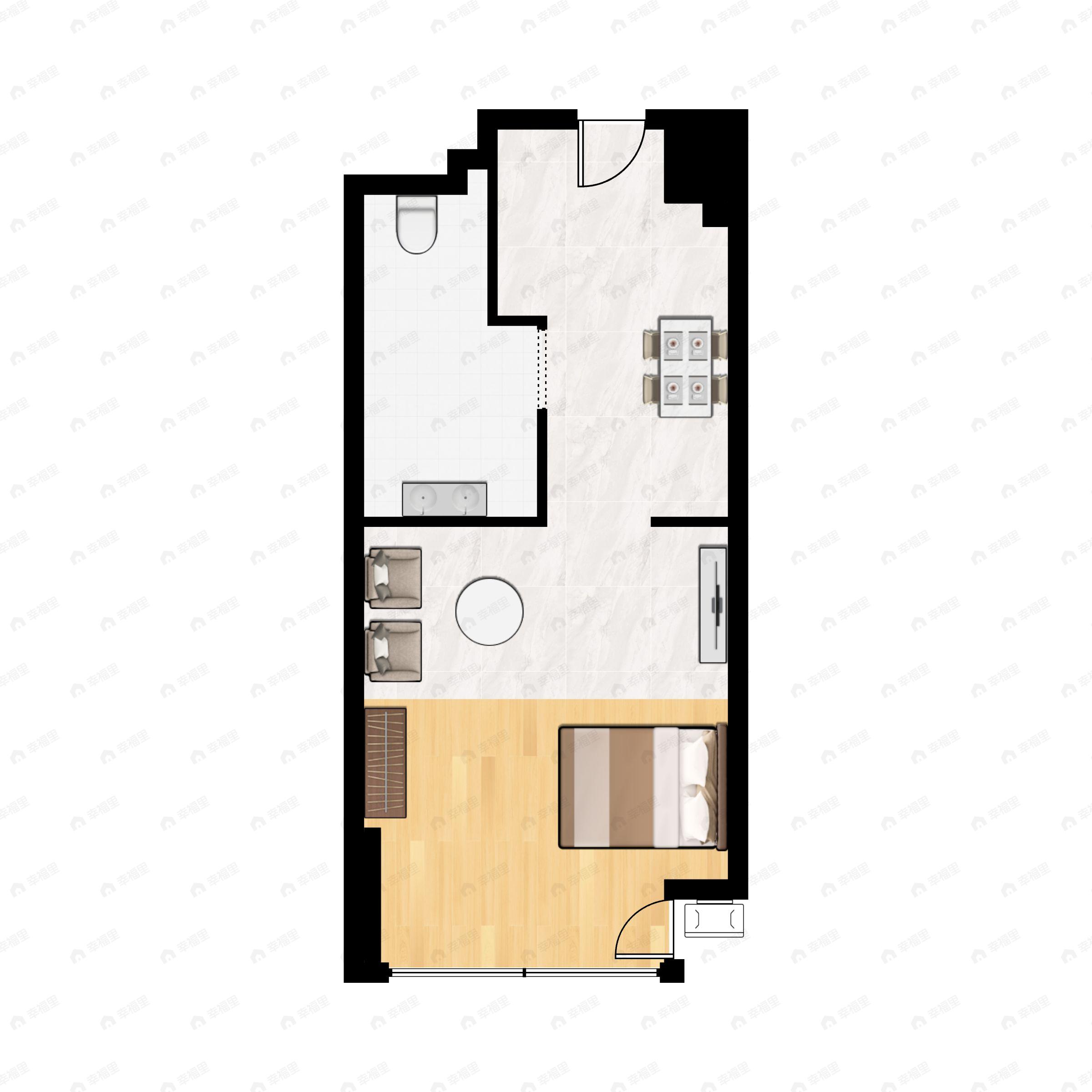 1室1厅建面42平户型图