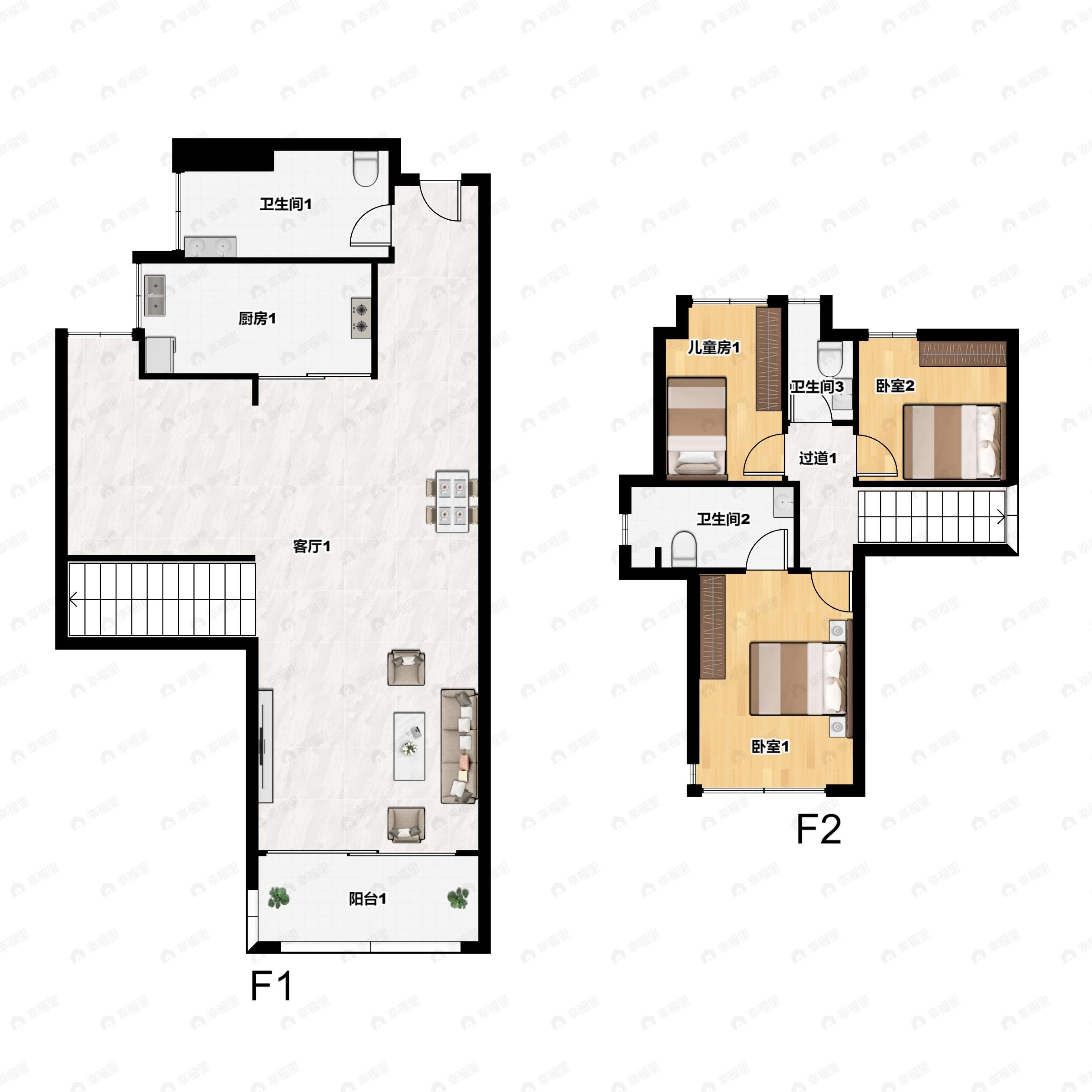 4室2厅3卫建面101平西南户型图