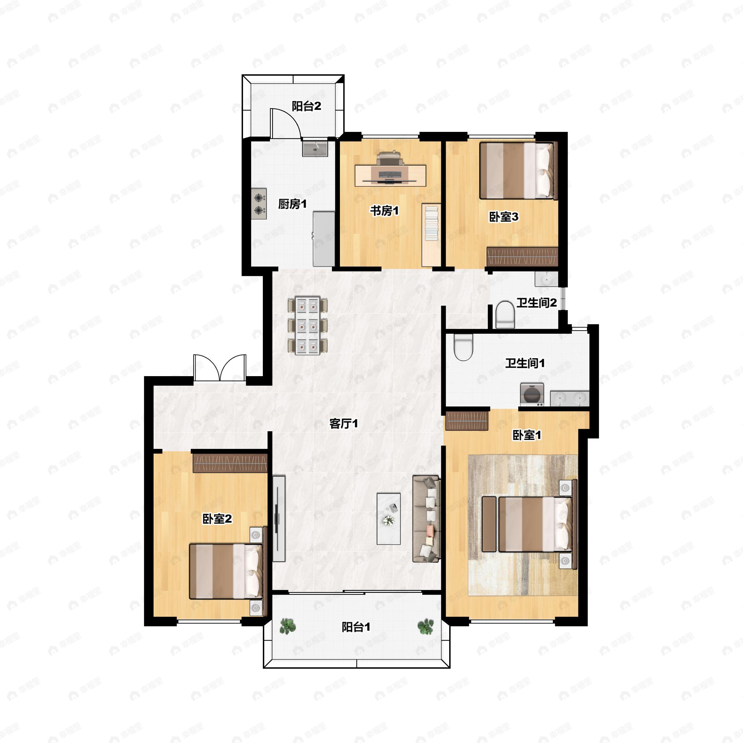 中南樾府4室2厅2卫户型图