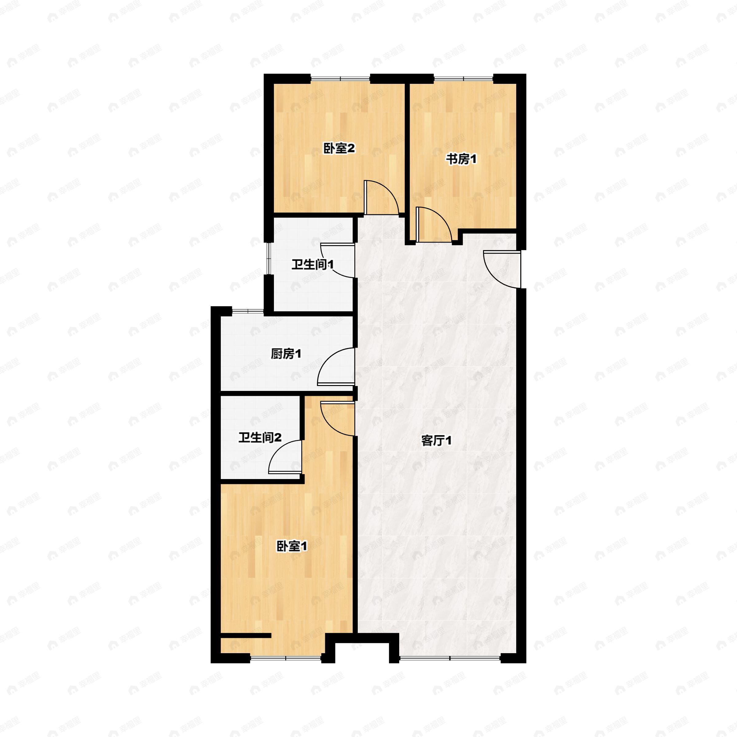 华联都市澜庭3室2厅2卫户型图