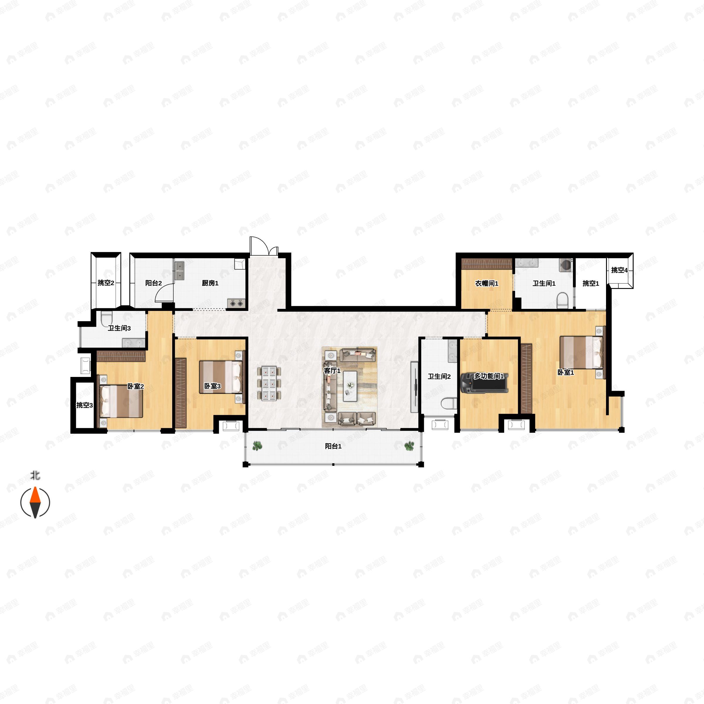 天投鑫云阁4室2厅3卫户型图