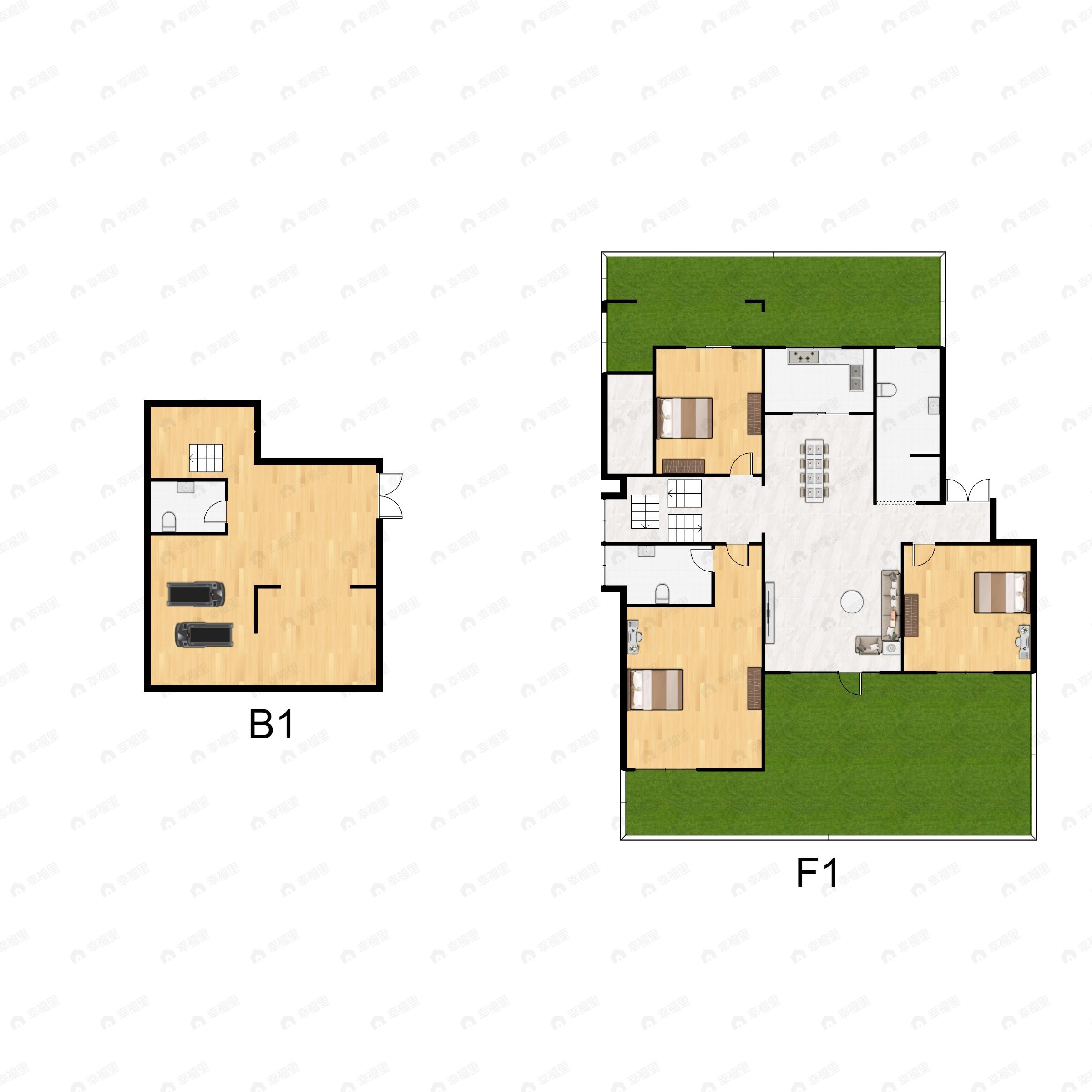 高新骊山下的院子3室2厅3卫户型图