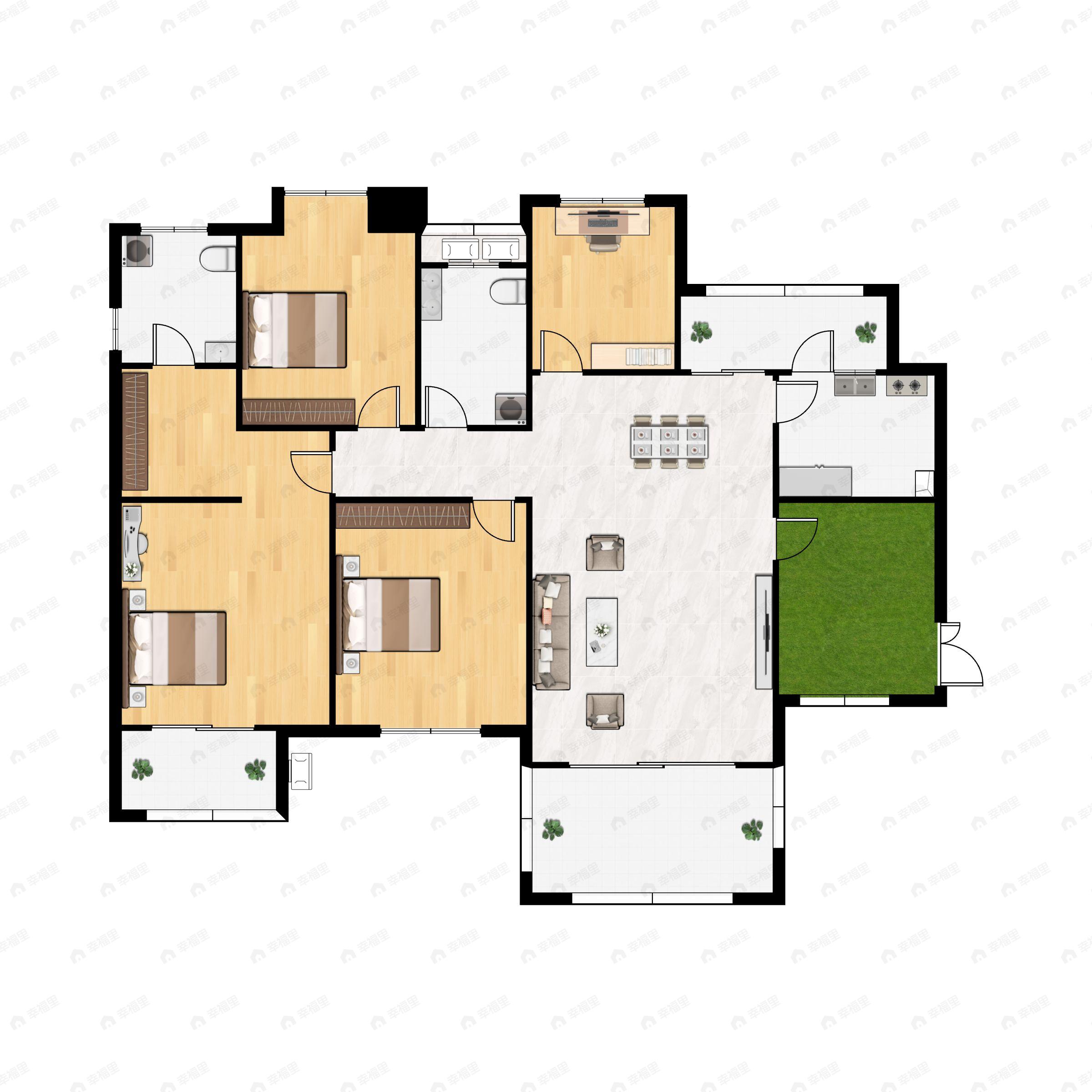 康田栖樾3室2厅2卫户型图